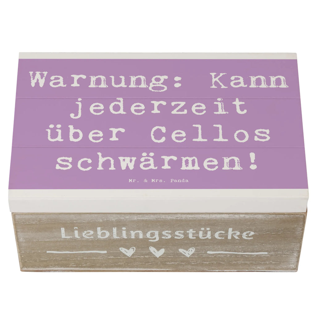 Wooden chest Saying Warnung: Kann jederzeit über Cellos schwärmen! Holzkiste, Geschenkdose, Dekokiste, Erinnerungskiste, Aufbewahrungsbox, Schatulle, Geschenkbox, Schatzkiste, Erinnerungsbox, Truhe, XXL, Kiste, Instrumente, Geschenke Musiker, Musikliebhaber