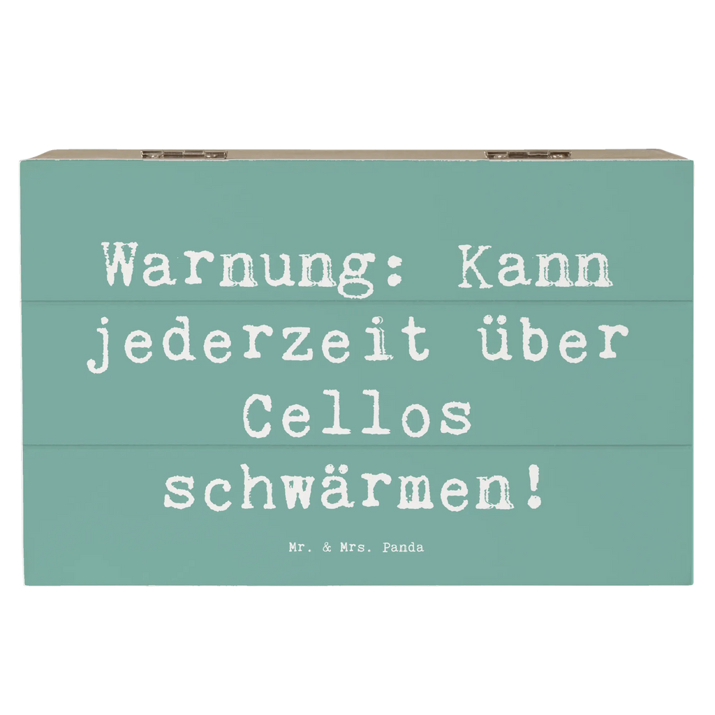 Wooden chest Saying Warnung: Kann jederzeit über Cellos schwärmen! Holzkiste, Geschenkdose, Dekokiste, Erinnerungskiste, Aufbewahrungsbox, Schatulle, Geschenkbox, Schatzkiste, Erinnerungsbox, Truhe, XXL, Kiste, Instrumente, Geschenke Musiker, Musikliebhaber
