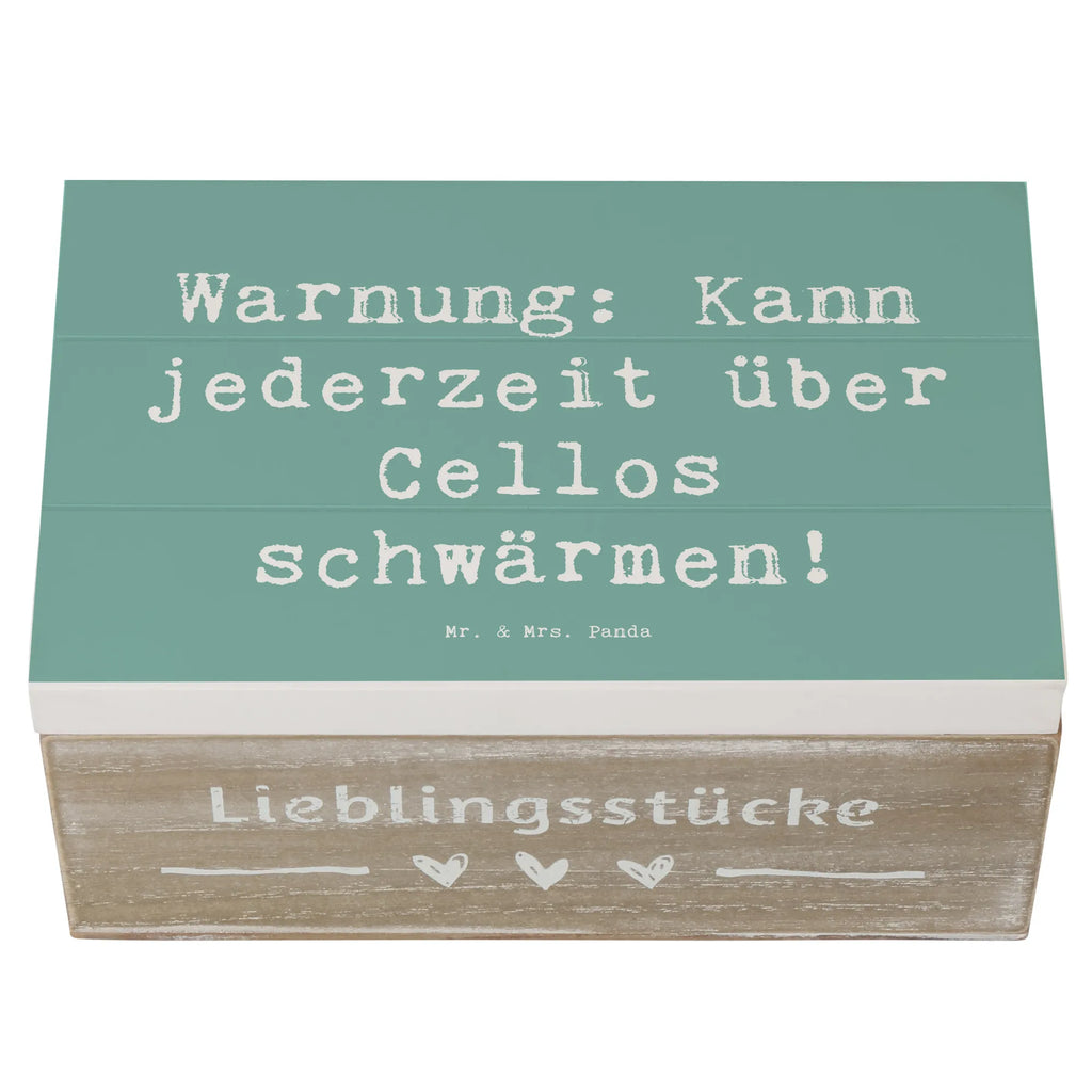 Wooden chest Saying Warnung: Kann jederzeit über Cellos schwärmen! Holzkiste, Geschenkdose, Dekokiste, Erinnerungskiste, Aufbewahrungsbox, Schatulle, Geschenkbox, Schatzkiste, Erinnerungsbox, Truhe, XXL, Kiste, Instrumente, Geschenke Musiker, Musikliebhaber
