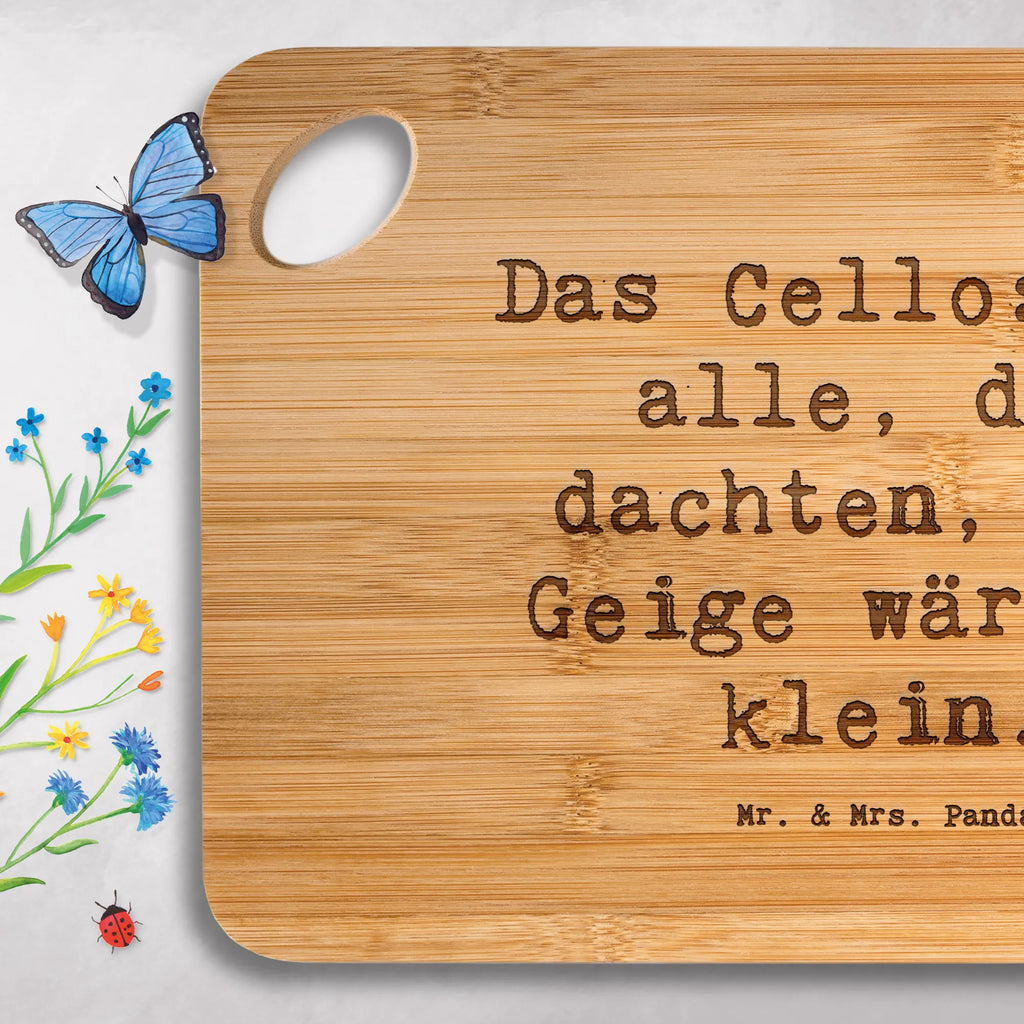 Bamboo chopping board Saying Das Cello: Für alle, die dachten, die Geige wäre zu klein. board, carving board, engraving, robust, kitchen, cutting board, dulcimer, wood, cutting block, breakfast, breakfast board, solid, kitchen board, nature, bamboo, slices, Instruments, gifts for musicians, music enthusiasts