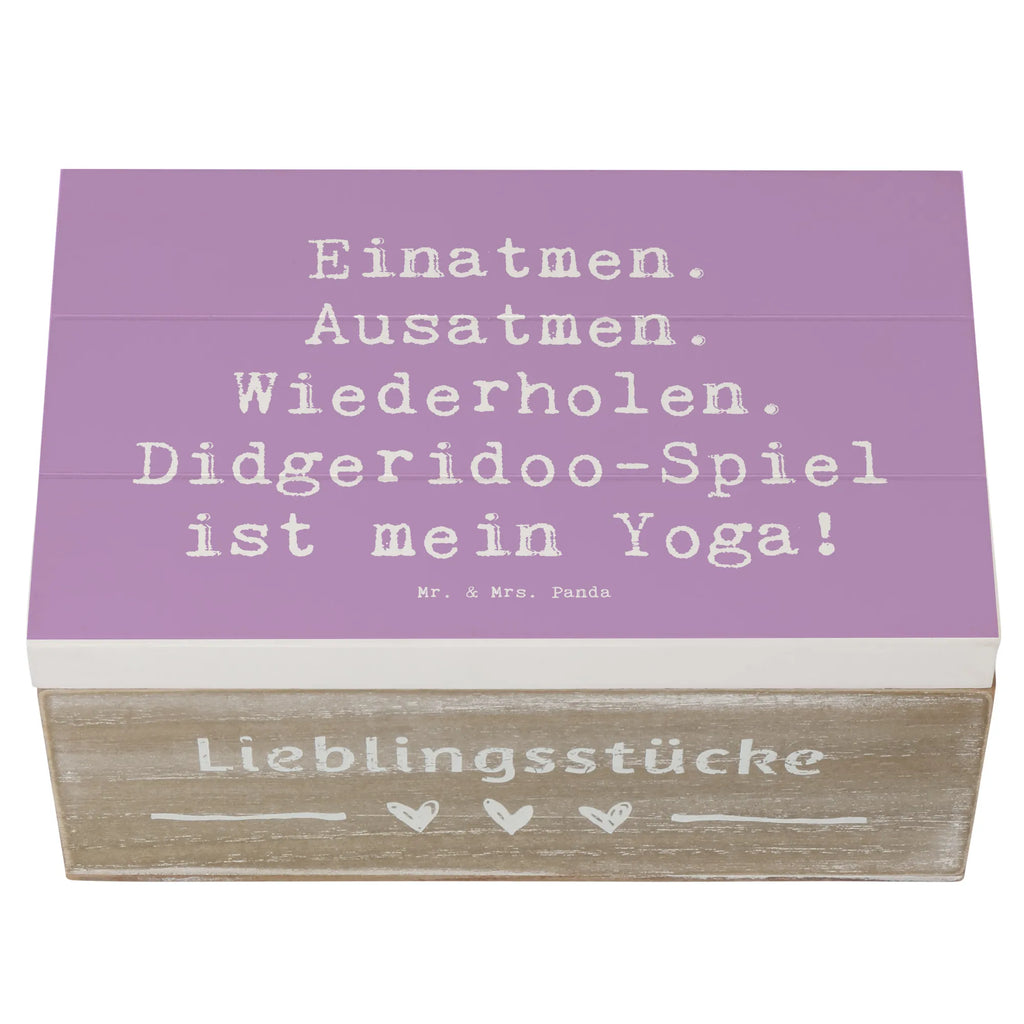 Holzkiste Spruch Didgeridoo Yoga Schatulle, Erinnerungsbox, Aufbewahrungsbox, Truhe, Dekokiste, Erinnerungskiste, Schatzkiste, Kiste, Geschenkbox, Holzkiste, Geschenkdose, XXL, Instrumente, Geschenke Musiker, Musikliebhaber
