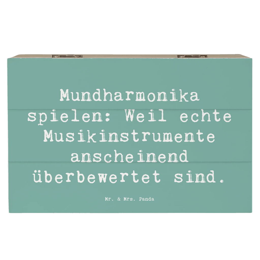 Holzkiste Spruch Mundharmonika spielen: Weil echte Musikinstrumente anscheinend überbewertet sind. Kiste, Geschenkbox, XXL, Holzkiste, Truhe, Geschenkdose, Erinnerungsbox, Dekokiste, Erinnerungskiste, Aufbewahrungsbox, Schatulle, Schatzkiste, Instrumente, Geschenke Musiker, Musikliebhaber