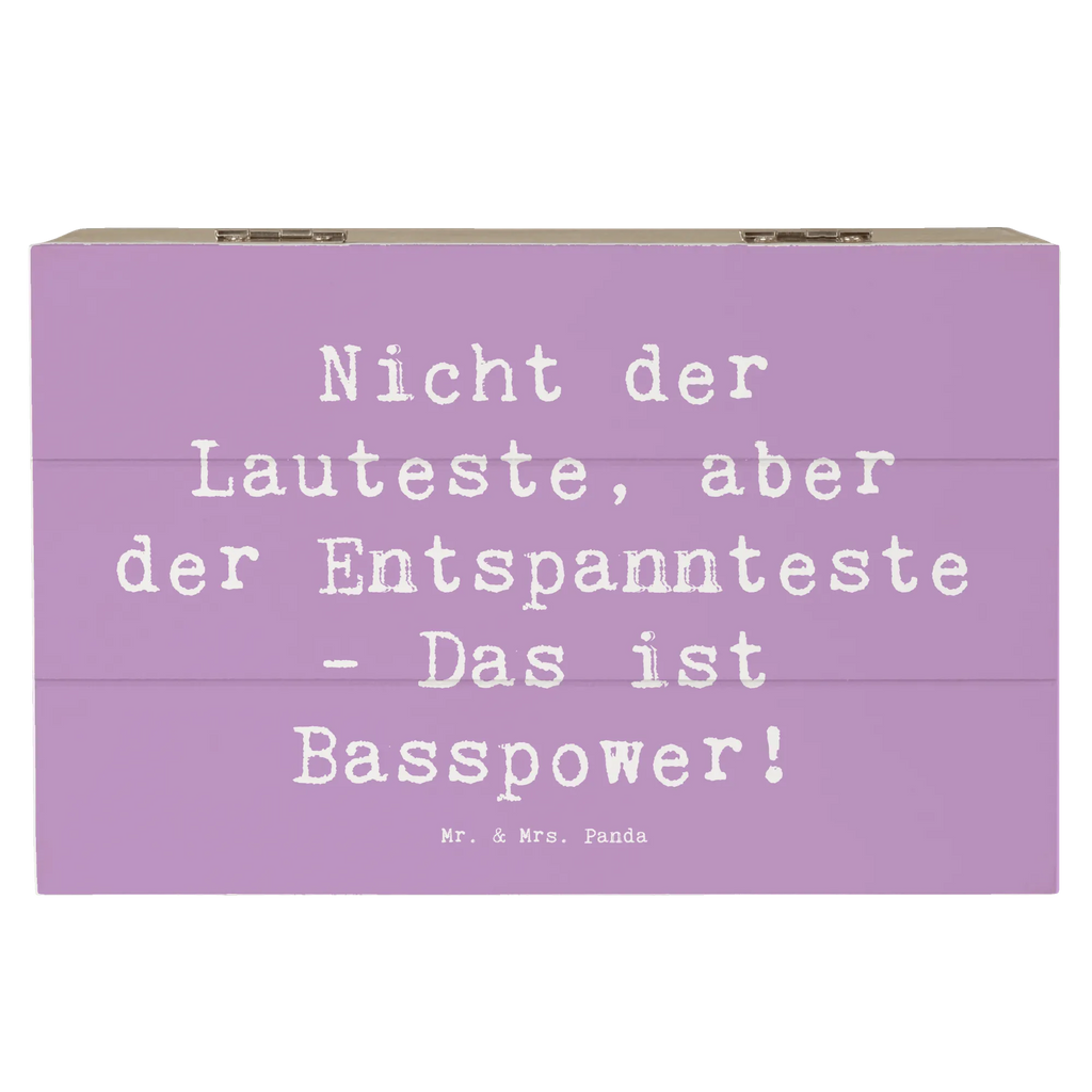 Wooden chest Saying Nicht der Lauteste, aber der Entspannteste - Das ist Basspower! Schatzkiste, Schatulle, Geschenkbox, Aufbewahrungsbox, Erinnerungskiste, XXL, Kiste, Erinnerungsbox, Dekokiste, Truhe, Geschenkdose, Holzkiste, Instrumente, Geschenke Musiker, Musikliebhaber