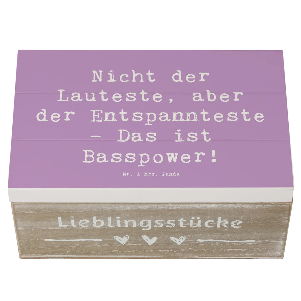 Wooden chest Saying Nicht der Lauteste, aber der Entspannteste - Das ist Basspower! Schatzkiste, Schatulle, Geschenkbox, Aufbewahrungsbox, Erinnerungskiste, XXL, Kiste, Erinnerungsbox, Dekokiste, Truhe, Geschenkdose, Holzkiste, Instrumente, Geschenke Musiker, Musikliebhaber