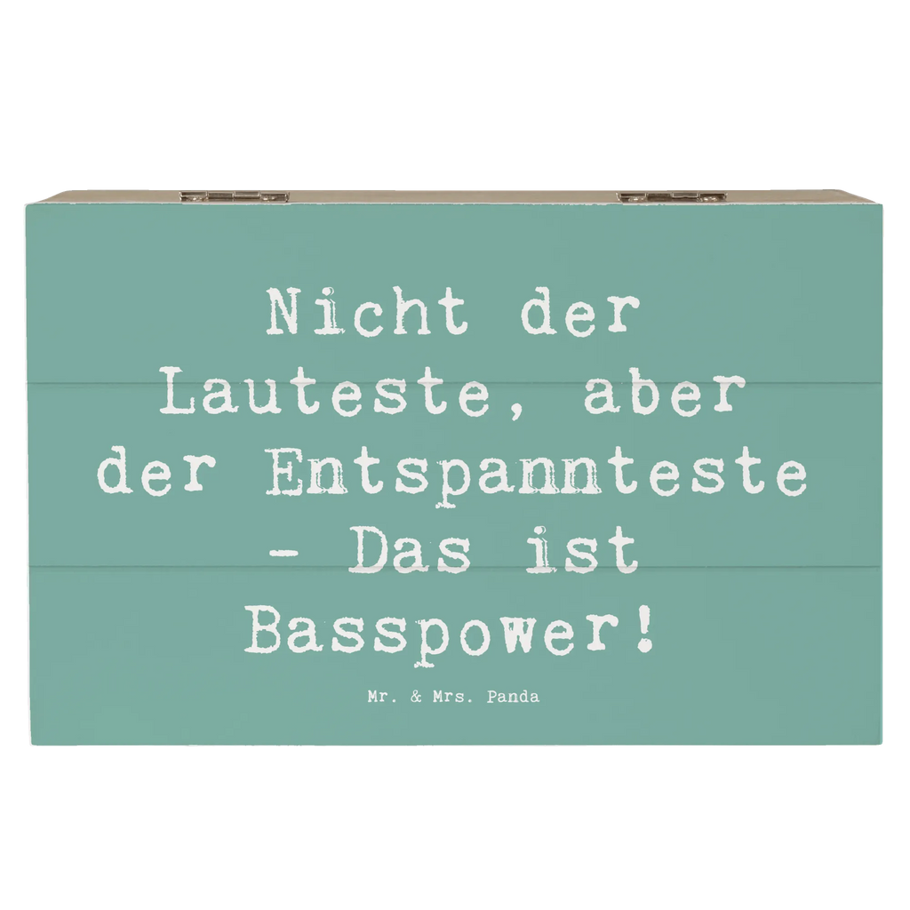 Wooden chest Saying Nicht der Lauteste, aber der Entspannteste - Das ist Basspower! Schatzkiste, Schatulle, Geschenkbox, Aufbewahrungsbox, Erinnerungskiste, XXL, Kiste, Erinnerungsbox, Dekokiste, Truhe, Geschenkdose, Holzkiste, Instrumente, Geschenke Musiker, Musikliebhaber
