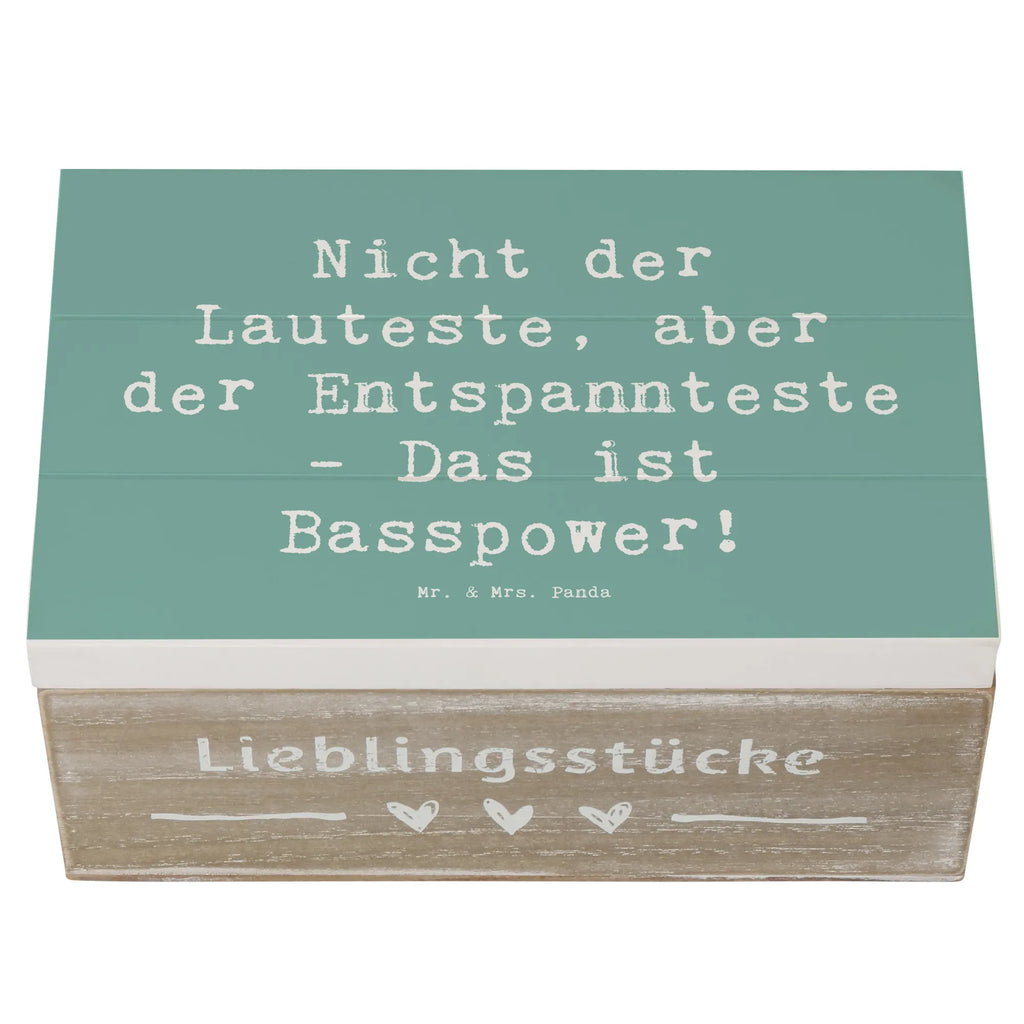 Wooden chest Saying Nicht der Lauteste, aber der Entspannteste - Das ist Basspower! Schatzkiste, Schatulle, Geschenkbox, Aufbewahrungsbox, Erinnerungskiste, XXL, Kiste, Erinnerungsbox, Dekokiste, Truhe, Geschenkdose, Holzkiste, Instrumente, Geschenke Musiker, Musikliebhaber