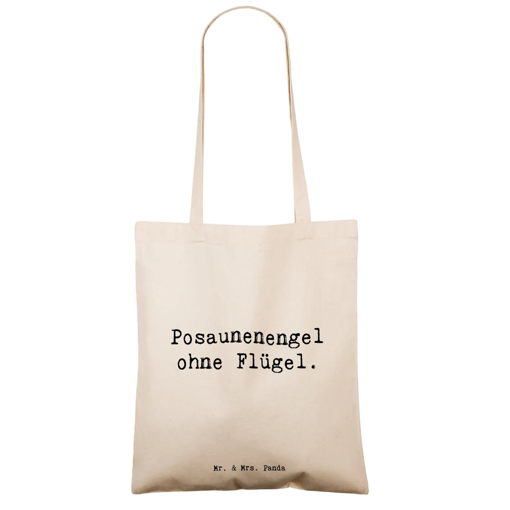 Tote bag Saying Posaunenengel ohne Flügel. Stofftasche, Tragetasche, Jutetasche, Strandtasche, Badetasche, Einkaufstüte, Beuteltasche, Jutebeutel, Schultertasche, Laptoptasche, Umhängetasche, Stoffbeutel, Tasche, Beutel, Einkaufstasche, Shopper, Instrumente, Geschenke Musiker, Musikliebhaber