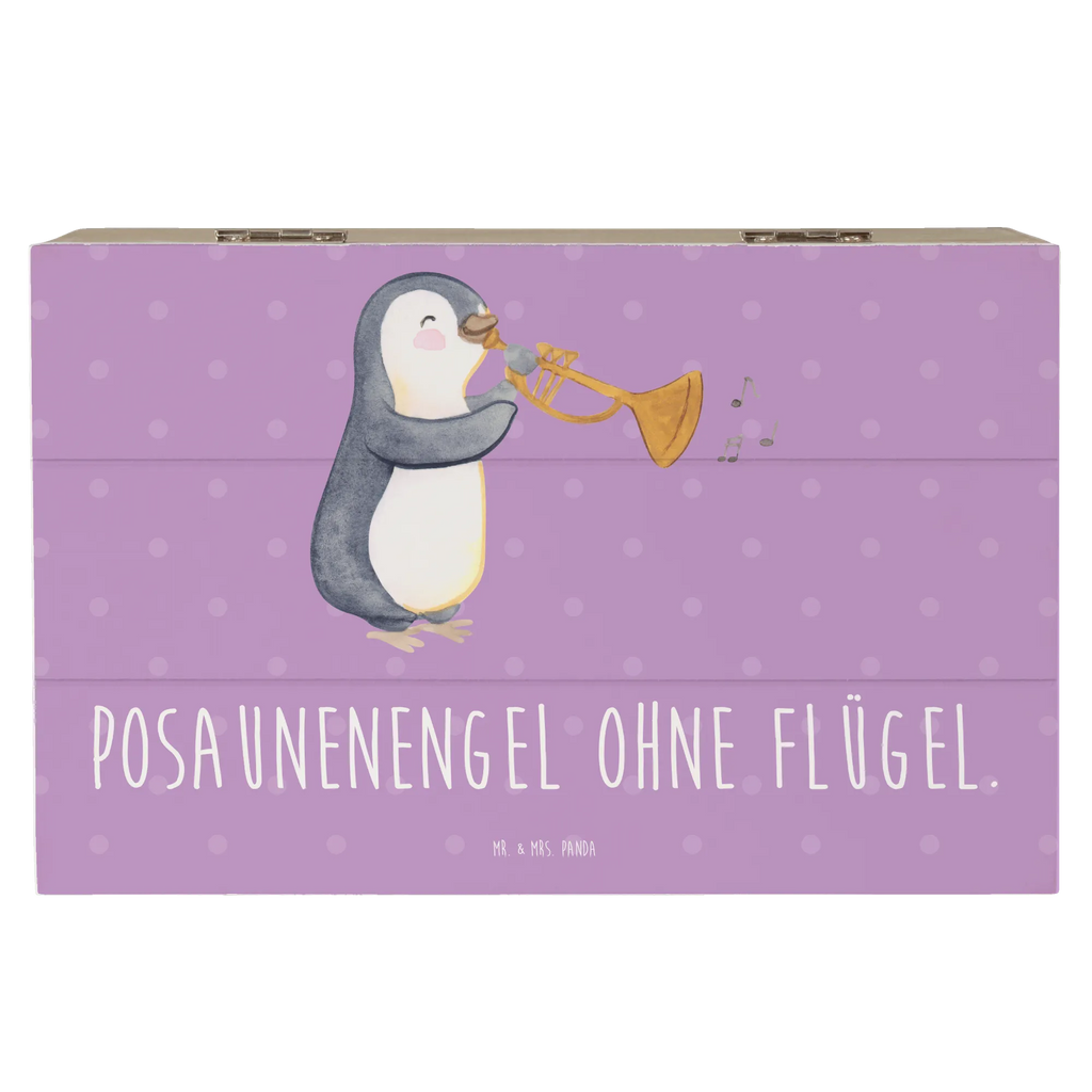 Holzkiste Engel Posaune Kiste, Truhe, XXL, Geschenkbox, Erinnerungsbox, Holzkiste, Schatulle, Erinnerungskiste, Aufbewahrungsbox, Schatzkiste, Dekokiste, Geschenkdose, Instrumente, Geschenke Musiker, Musikliebhaber