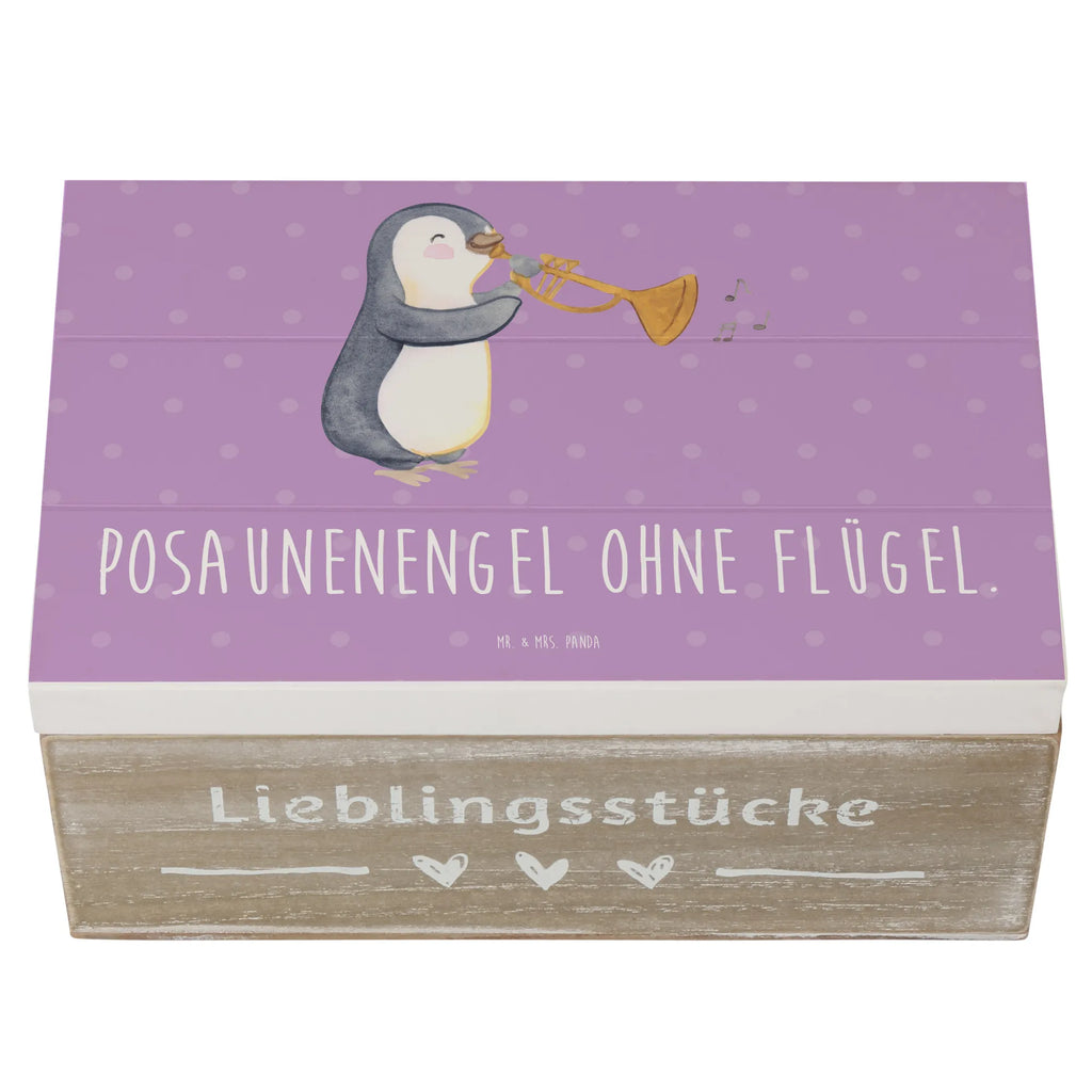 Holzkiste Engel Posaune Kiste, Truhe, XXL, Geschenkbox, Erinnerungsbox, Holzkiste, Schatulle, Erinnerungskiste, Aufbewahrungsbox, Schatzkiste, Dekokiste, Geschenkdose, Instrumente, Geschenke Musiker, Musikliebhaber