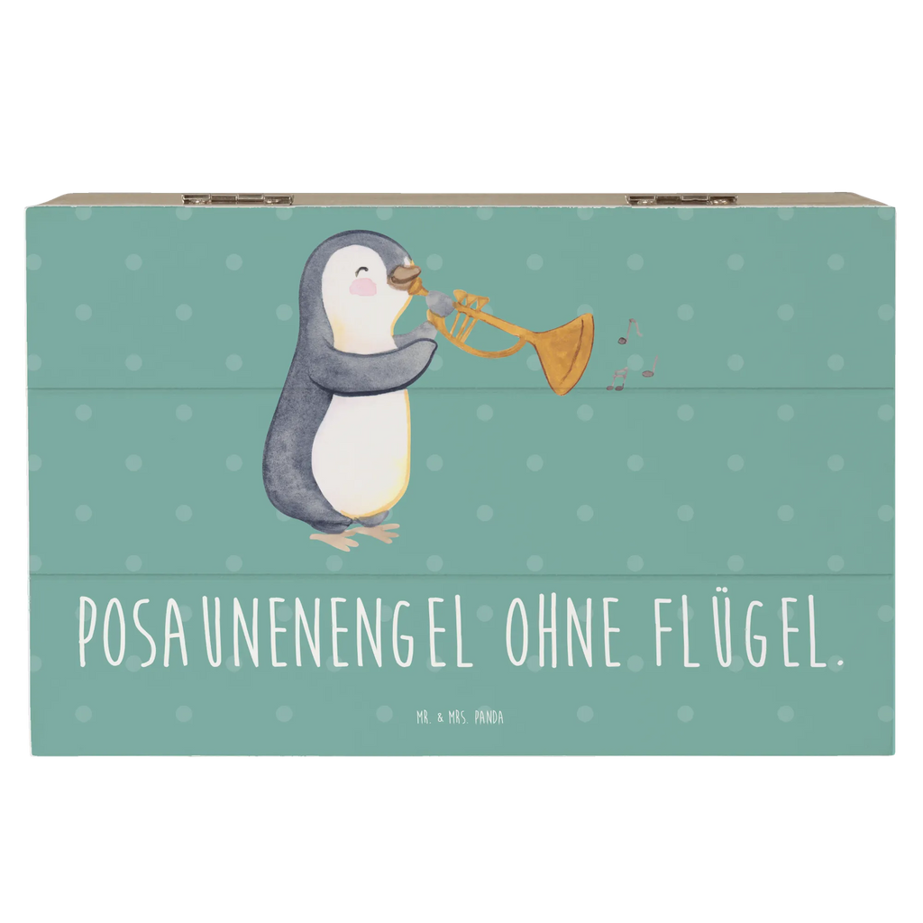 Holzkiste Engel Posaune Kiste, Truhe, XXL, Geschenkbox, Erinnerungsbox, Holzkiste, Schatulle, Erinnerungskiste, Aufbewahrungsbox, Schatzkiste, Dekokiste, Geschenkdose, Instrumente, Geschenke Musiker, Musikliebhaber