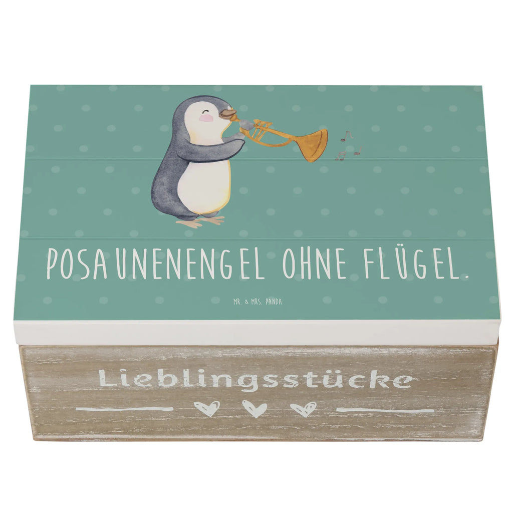Holzkiste Engel Posaune Kiste, Truhe, XXL, Geschenkbox, Erinnerungsbox, Holzkiste, Schatulle, Erinnerungskiste, Aufbewahrungsbox, Schatzkiste, Dekokiste, Geschenkdose, Instrumente, Geschenke Musiker, Musikliebhaber