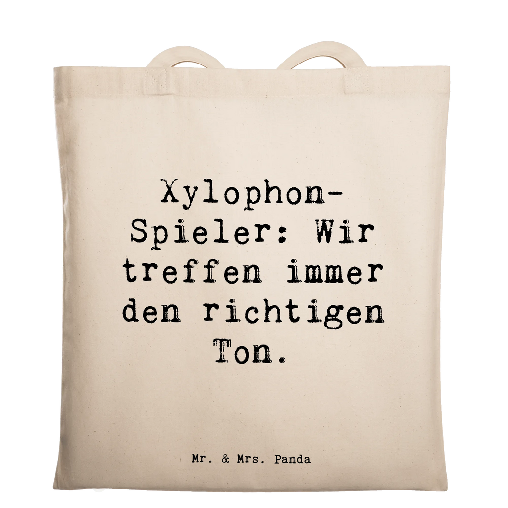 Tote bag Saying Xylophon-Spieler: Wir treffen immer den richtigen Ton. Beutel, Stoffbeutel, Strandtasche, Tragetasche, Tasche, Beuteltasche, Shopper, Schultertasche, Stofftasche, Jutebeutel, Jutetasche, Einkaufstüte, Umhängetasche, Badetasche, Einkaufstasche, Laptoptasche, Instrumente, Geschenke Musiker, Musikliebhaber