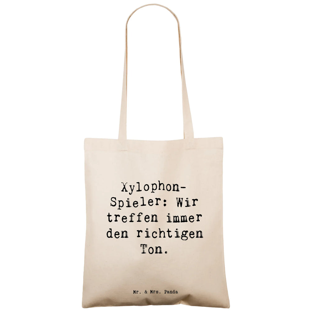 Tote bag Saying Xylophon-Spieler: Wir treffen immer den richtigen Ton. Beutel, Stoffbeutel, Strandtasche, Tragetasche, Tasche, Beuteltasche, Shopper, Schultertasche, Stofftasche, Jutebeutel, Jutetasche, Einkaufstüte, Umhängetasche, Badetasche, Einkaufstasche, Laptoptasche, Instrumente, Geschenke Musiker, Musikliebhaber
