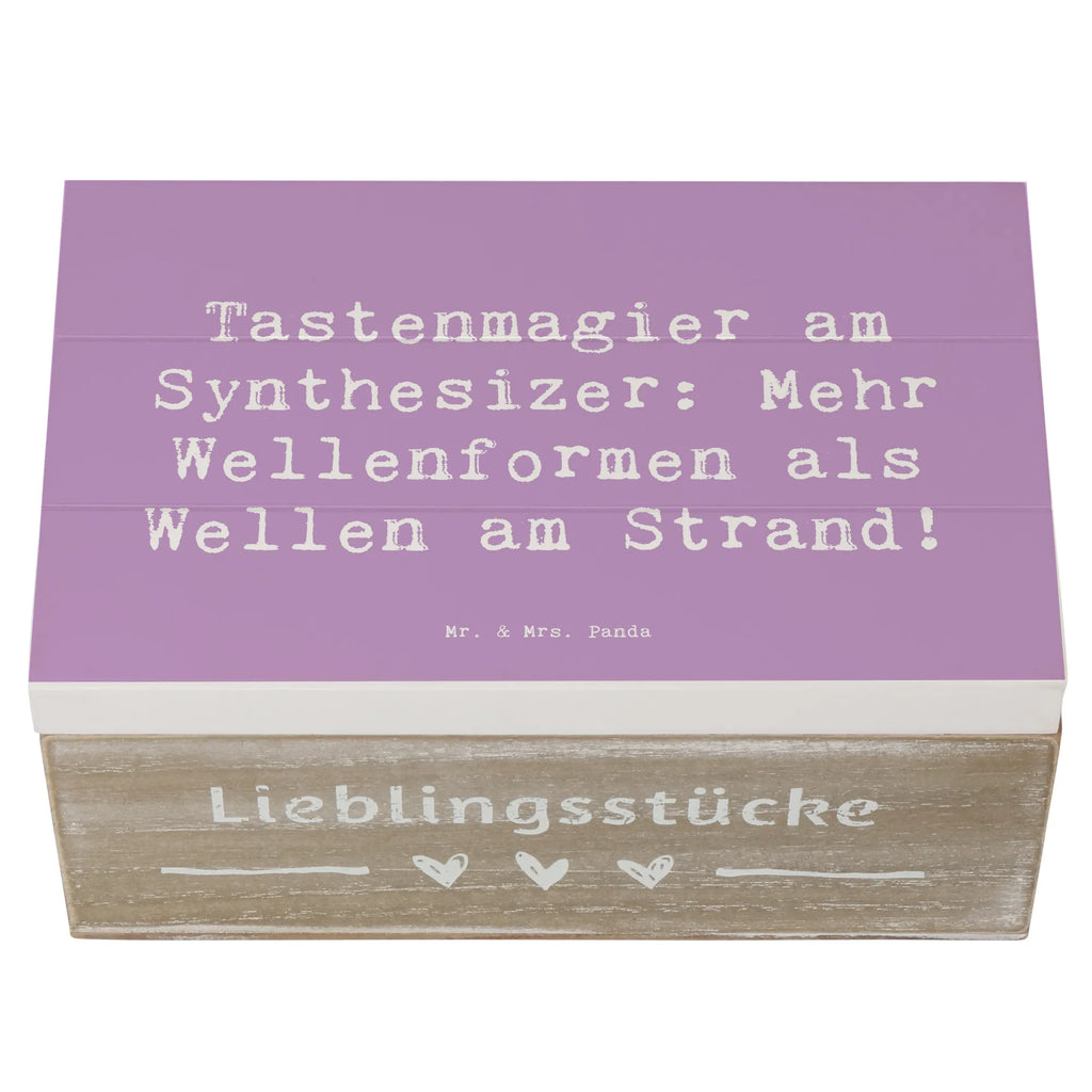 Wooden chest Saying Tastenmagier am Synthesizer: Mehr Wellenformen als Wellen am Strand! Aufbewahrungsbox, Holzkiste, Dekokiste, XXL, Erinnerungsbox, Schatulle, Schatzkiste, Kiste, Geschenkbox, Geschenkdose, Erinnerungskiste, Truhe, Instrumente, Geschenke Musiker, Musikliebhaber