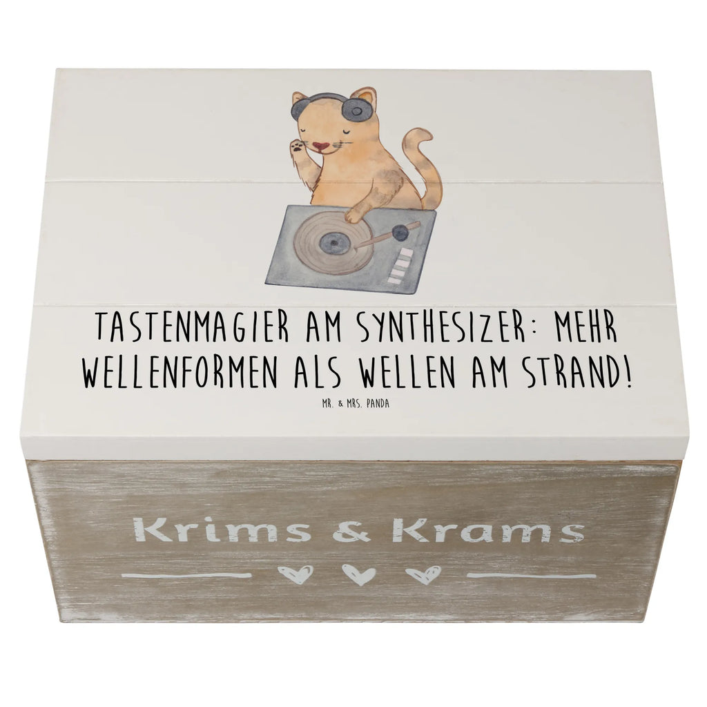Wooden chest Tastenmagier am Synthesizer: Mehr Wellenformen als Wellen am Strand! Geschenkbox, Schatulle, Aufbewahrungsbox, Geschenkdose, Erinnerungsbox, Erinnerungskiste, Kiste, Dekokiste, Holzkiste, Truhe, XXL, Schatzkiste, Instrumente, Geschenke Musiker, Musikliebhaber