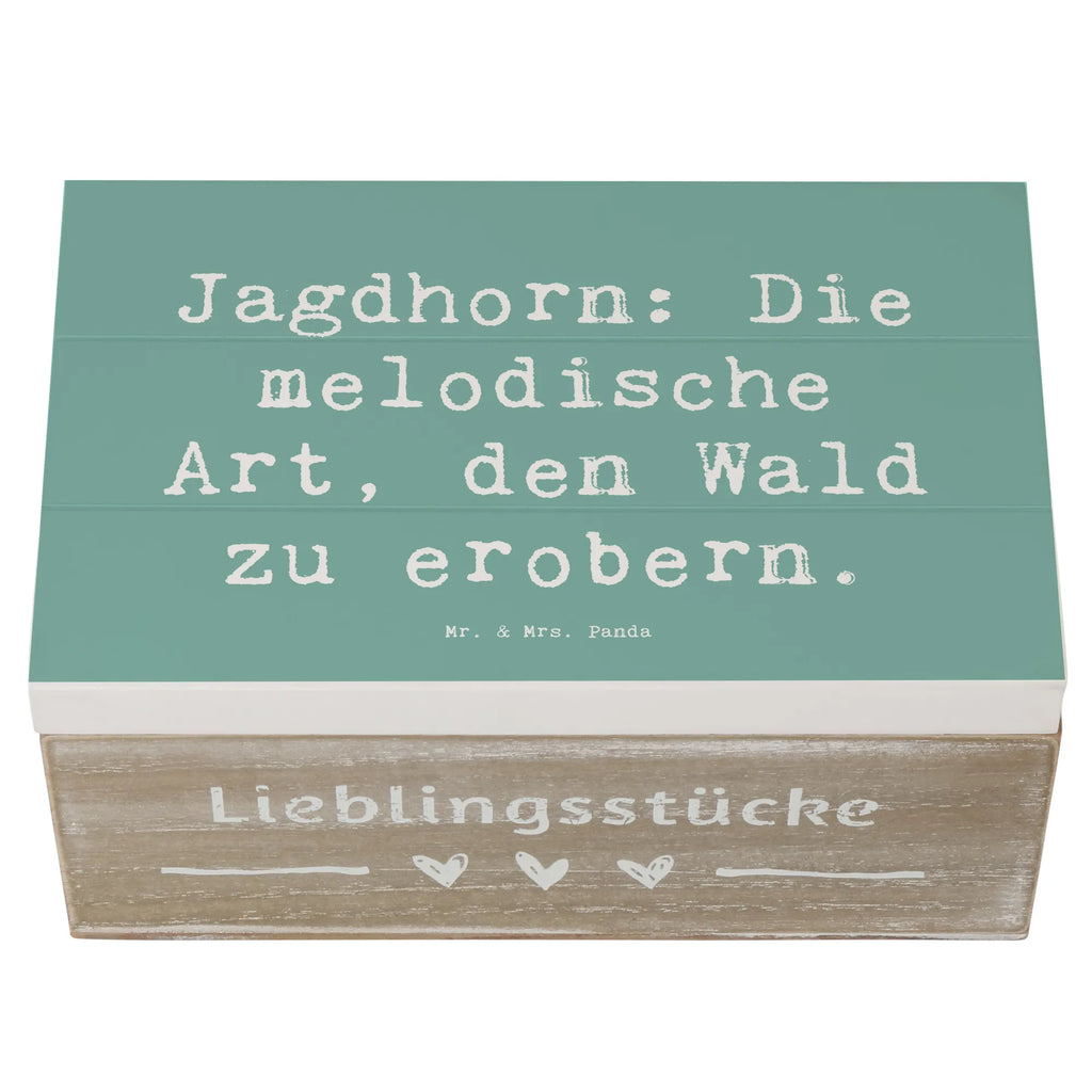 Holzkiste Spruch Jagdhorn Magie Erinnerungsbox, Dekokiste, Geschenkdose, XXL, Aufbewahrungsbox, Geschenkbox, Erinnerungskiste, Kiste, Schatulle, Holzkiste, Truhe, Schatzkiste, Instrumente, Geschenke Musiker, Musikliebhaber