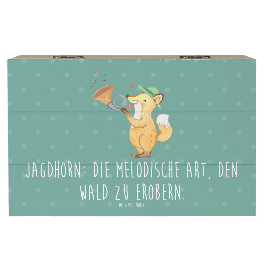 Holzkiste Jagdhorn Magie Schatzkiste, Geschenkbox, Kiste, Geschenkdose, Dekokiste, Aufbewahrungsbox, Erinnerungskiste, Erinnerungsbox, XXL, Holzkiste, Truhe, Schatulle, Instrumente, Geschenke Musiker, Musikliebhaber