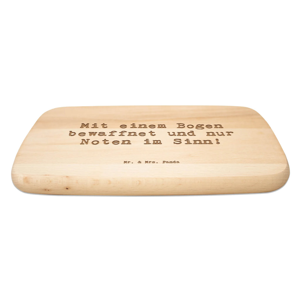 Serving board Saying Mit einem Bogen bewaffnet und nur Noten im Sinn! Board, cutting board, breakfast board, Instruments, gifts for musicians, music enthusiasts
