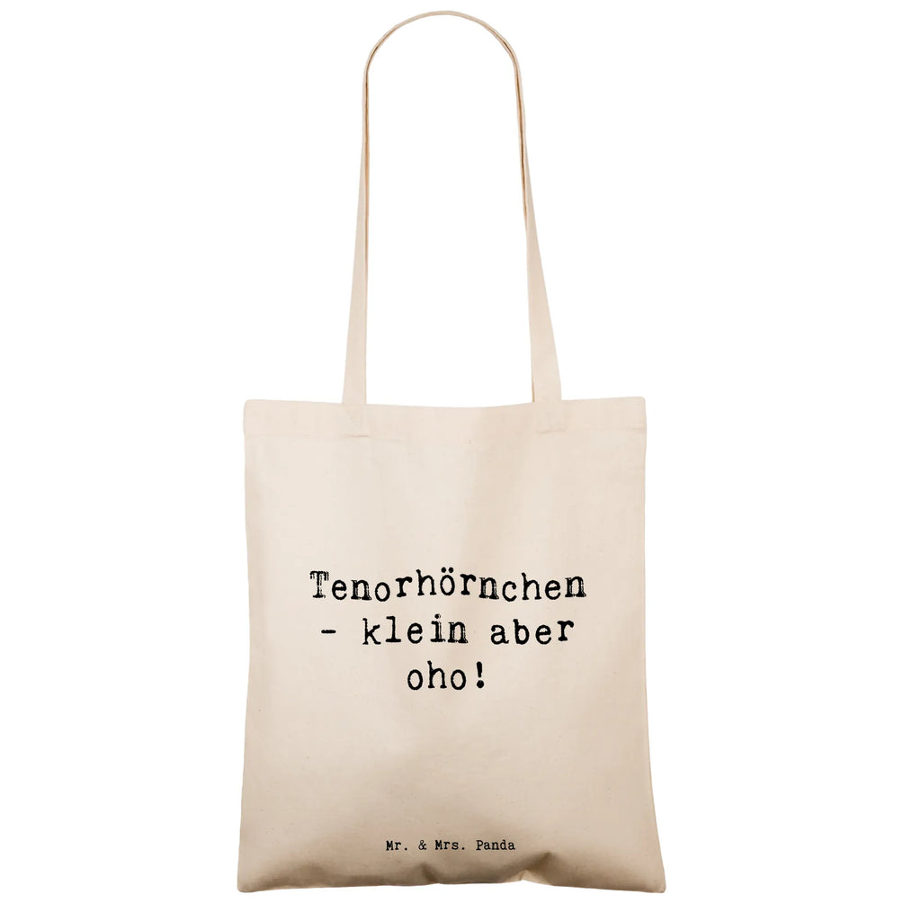 Tote bag Saying Tenorhörnchen - klein aber oho! Laptoptasche, Jutetasche, Einkaufstasche, Schultertasche, Shopper, Einkaufstüte, Beutel, Badetasche, Beuteltasche, Tasche, Strandtasche, Tragetasche, Umhängetasche, Stofftasche, Jutebeutel, Stoffbeutel, Instrumente, Geschenke Musiker, Musikliebhaber