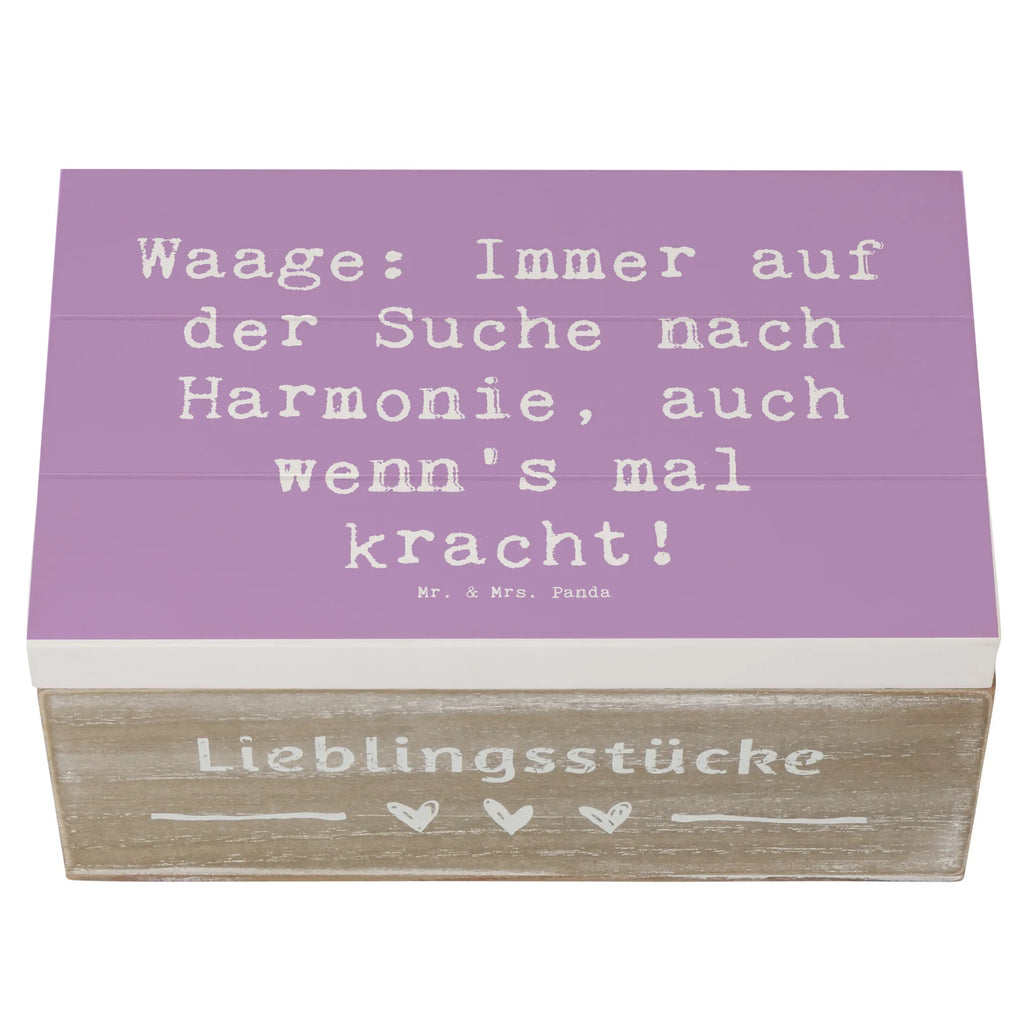 Wooden chest Saying Waage: Immer auf der Suche nach Harmonie, auch wenn's mal kracht! Holzkiste, Kiste, Schatzkiste, Truhe, Schatulle, XXL, Erinnerungsbox, Erinnerungskiste, Dekokiste, Aufbewahrungsbox, Geschenkbox, Geschenkdose, Tierkreiszeichen, Sternzeichen, Horoskop, Astrologie, Aszendent