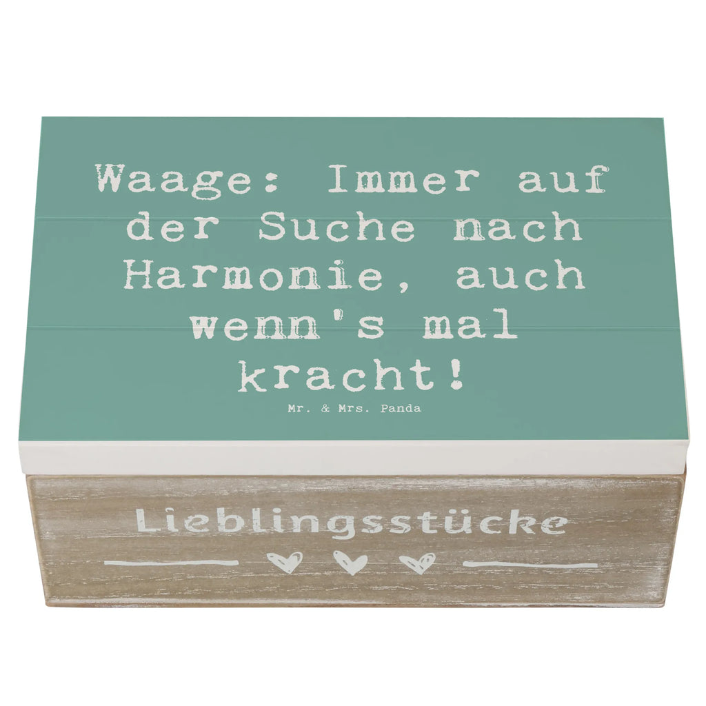 Wooden chest Saying Waage: Immer auf der Suche nach Harmonie, auch wenn's mal kracht! Holzkiste, Kiste, Schatzkiste, Truhe, Schatulle, XXL, Erinnerungsbox, Erinnerungskiste, Dekokiste, Aufbewahrungsbox, Geschenkbox, Geschenkdose, Tierkreiszeichen, Sternzeichen, Horoskop, Astrologie, Aszendent