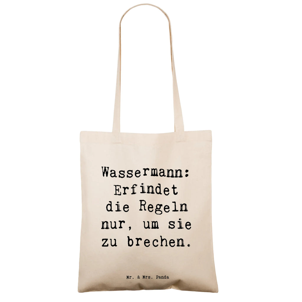 Tote bag Saying Wassermann: Erfindet die Regeln nur, um sie zu brechen. Beuteltasche, Beutel, Einkaufstasche, Jutebeutel, Stoffbeutel, Tasche, Shopper, Umhängetasche, Strandtasche, Schultertasche, Stofftasche, Tragetasche, Badetasche, Jutetasche, Einkaufstüte, Laptoptasche, Tierkreiszeichen, Sternzeichen, Horoskop, Astrologie, Aszendent