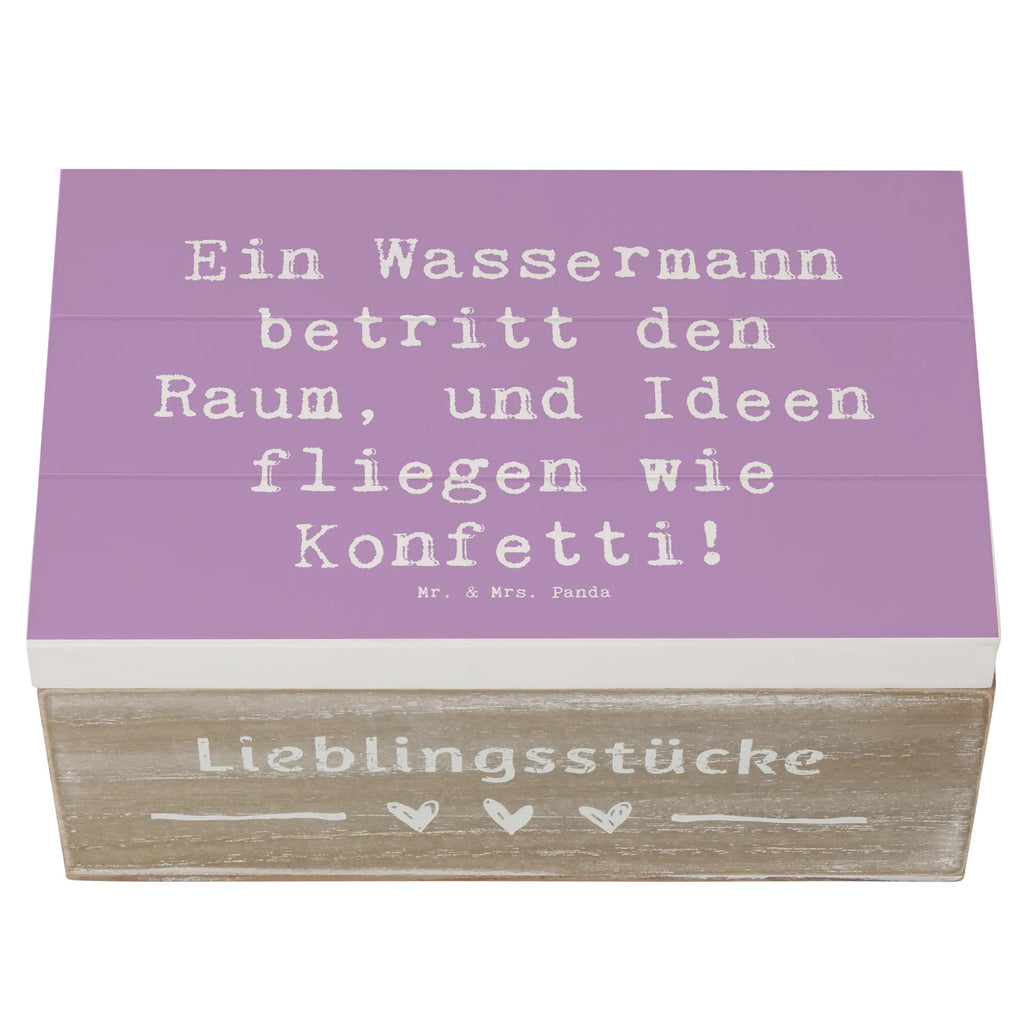 Holzkiste Spruch Wassermann Ideenflug Erinnerungskiste, XXL, Truhe, Erinnerungsbox, Holzkiste, Geschenkdose, Schatzkiste, Schatulle, Kiste, Aufbewahrungsbox, Geschenkbox, Dekokiste, Tierkreiszeichen, Sternzeichen, Horoskop, Astrologie, Aszendent