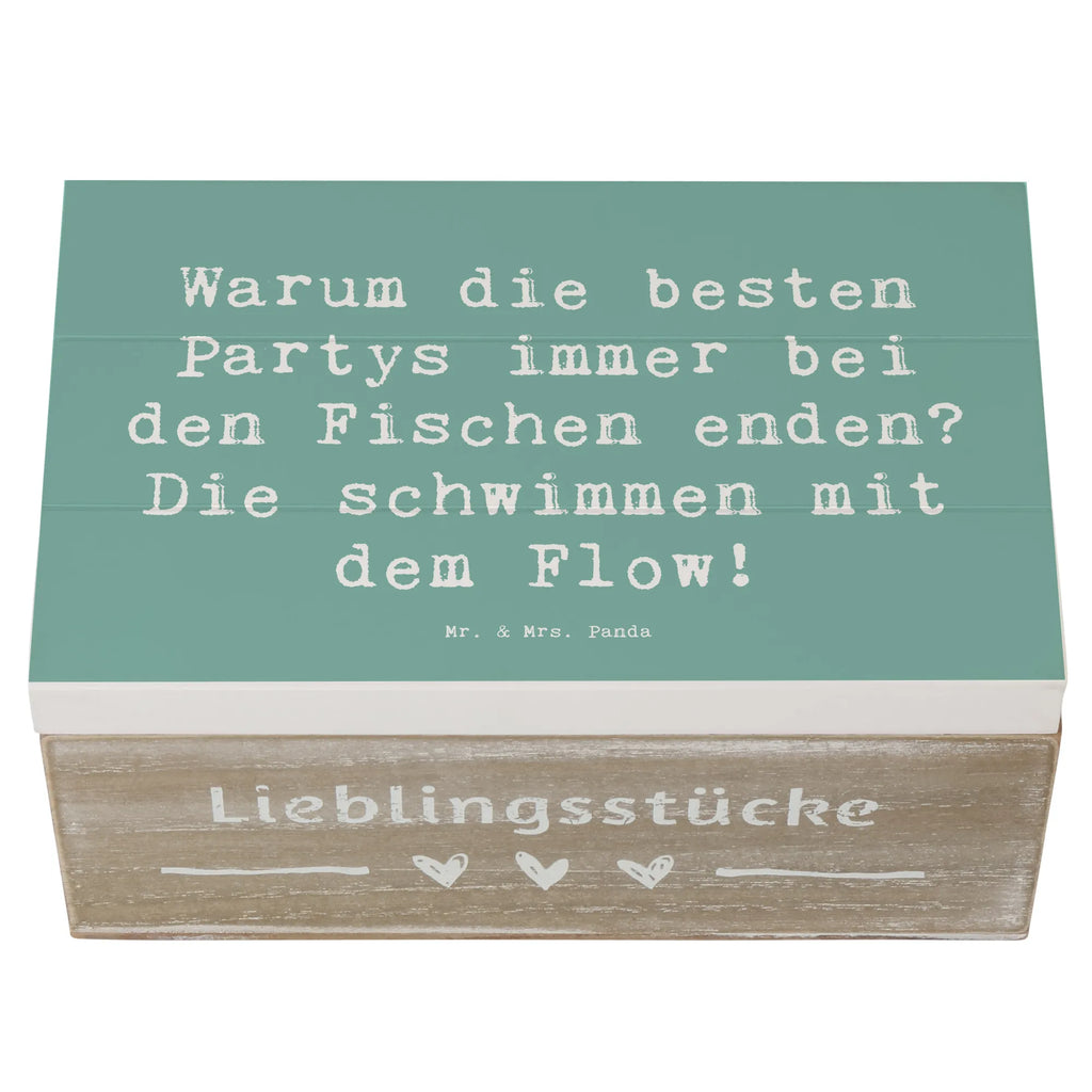 Holzkiste Spruch Fische Flow Spaß Erinnerungsbox, Dekokiste, Holzkiste, XXL, Schatzkiste, Geschenkbox, Kiste, Erinnerungskiste, Geschenkdose, Schatulle, Truhe, Aufbewahrungsbox, Tierkreiszeichen, Sternzeichen, Horoskop, Astrologie, Aszendent