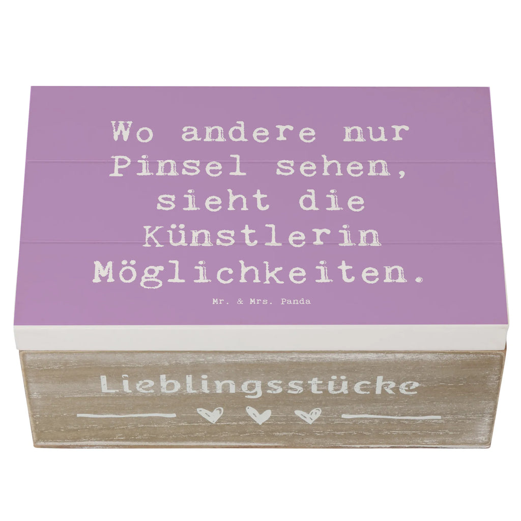 Wooden chest Saying Wo andere nur Pinsel sehen, sieht die Künstlerin Möglichkeiten. Schatzkiste, Truhe, Schatulle, Aufbewahrungsbox, XXL, Kiste, Dekokiste, Holzkiste, Geschenkdose, Geschenkbox, Erinnerungskiste, Erinnerungsbox, Beruf, Ausbildung, Jubiläum, Abschied, Rente, Kollege, Kollegin, Geschenk, Schenken, Arbeitskollege, Mitarbeiter, Firma, Danke, Dankeschön