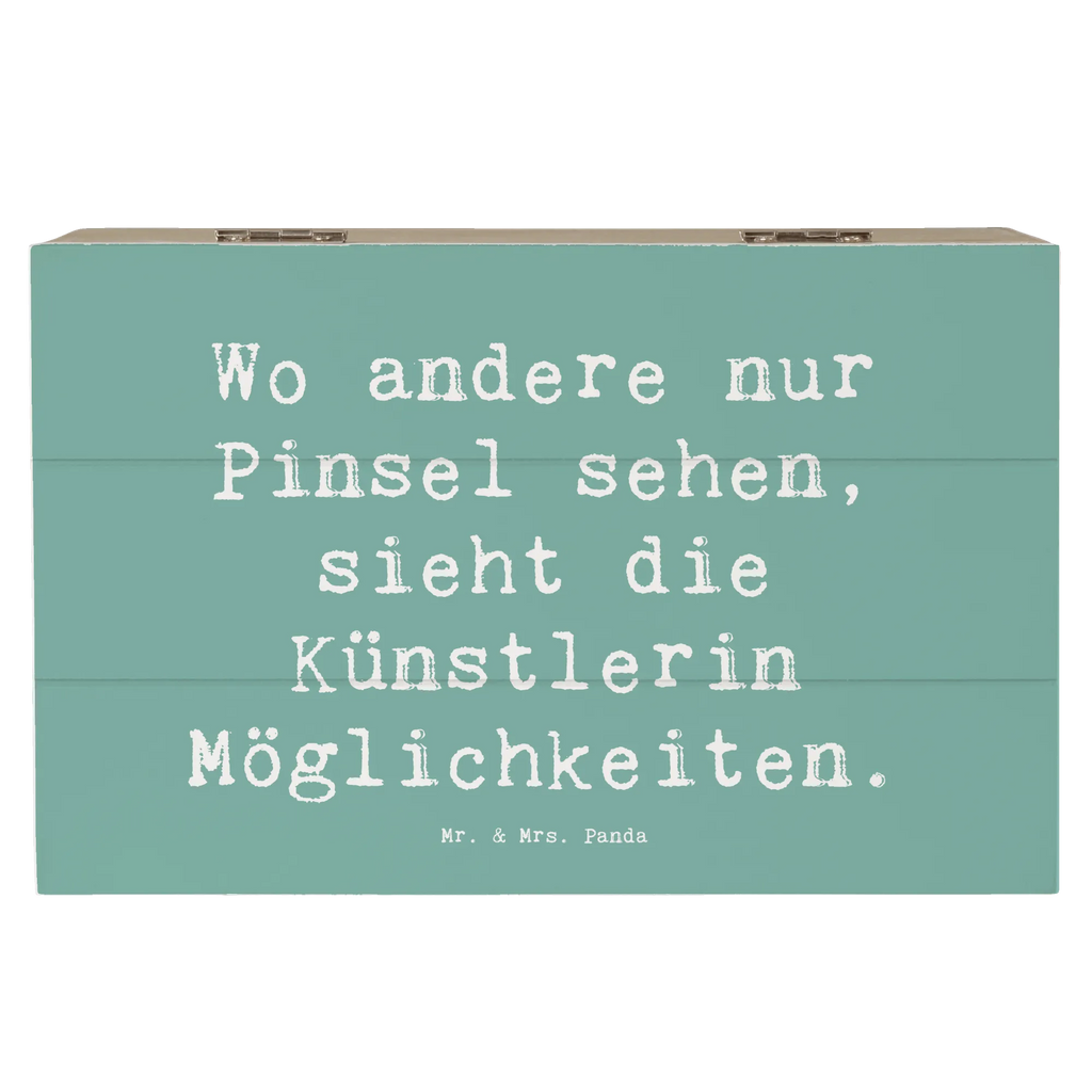 Wooden chest Saying Wo andere nur Pinsel sehen, sieht die Künstlerin Möglichkeiten. Schatzkiste, Truhe, Schatulle, Aufbewahrungsbox, XXL, Kiste, Dekokiste, Holzkiste, Geschenkdose, Geschenkbox, Erinnerungskiste, Erinnerungsbox, Beruf, Ausbildung, Jubiläum, Abschied, Rente, Kollege, Kollegin, Geschenk, Schenken, Arbeitskollege, Mitarbeiter, Firma, Danke, Dankeschön