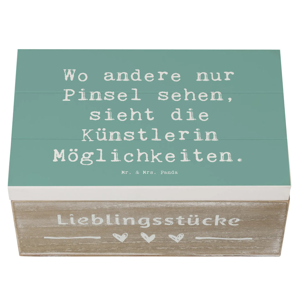 Wooden chest Saying Wo andere nur Pinsel sehen, sieht die Künstlerin Möglichkeiten. Schatzkiste, Truhe, Schatulle, Aufbewahrungsbox, XXL, Kiste, Dekokiste, Holzkiste, Geschenkdose, Geschenkbox, Erinnerungskiste, Erinnerungsbox, Beruf, Ausbildung, Jubiläum, Abschied, Rente, Kollege, Kollegin, Geschenk, Schenken, Arbeitskollege, Mitarbeiter, Firma, Danke, Dankeschön