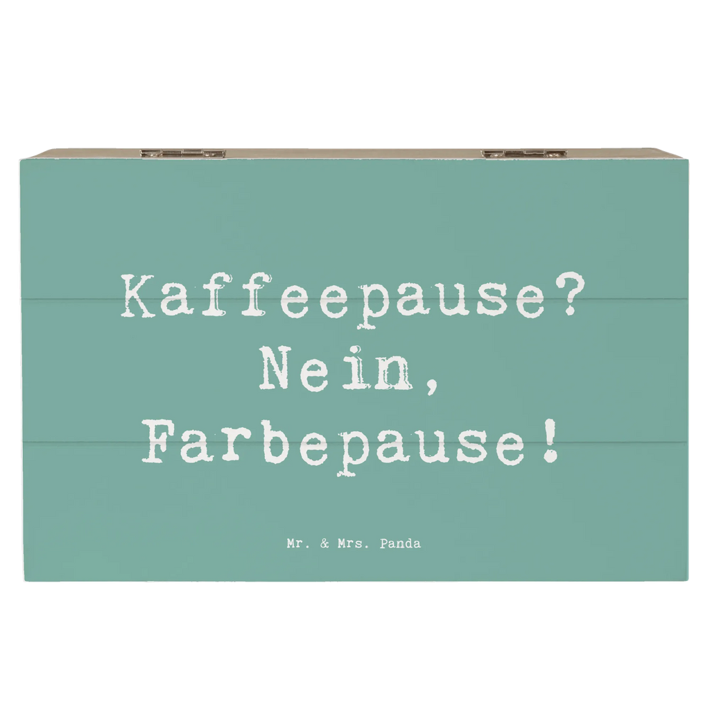 Wooden chest Saying Kaffeepause? Nein, Farbepause! Geschenkbox, Truhe, XXL, Geschenkdose, Aufbewahrungsbox, Dekokiste, Schatulle, Erinnerungskiste, Holzkiste, Kiste, Schatzkiste, Erinnerungsbox, Beruf, Ausbildung, Jubiläum, Abschied, Rente, Kollege, Kollegin, Geschenk, Schenken, Arbeitskollege, Mitarbeiter, Firma, Danke, Dankeschön