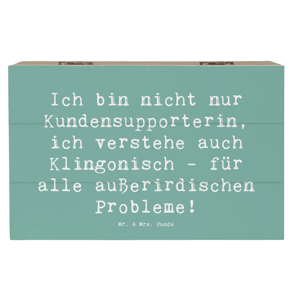 Wooden chest Saying Ich bin nicht nur Kundensupporterin, ich verstehe auch Klingonisch - für alle außerirdischen Probleme! Holzkiste, Kiste, Schatzkiste, Truhe, Schatulle, XXL, Erinnerungsbox, Erinnerungskiste, Dekokiste, Aufbewahrungsbox, Geschenkbox, Geschenkdose, Beruf, Ausbildung, Jubiläum, Abschied, Rente, Kollege, Kollegin, Geschenk, Schenken, Arbeitskollege, Mitarbeiter, Firma, Danke, Dankeschön
