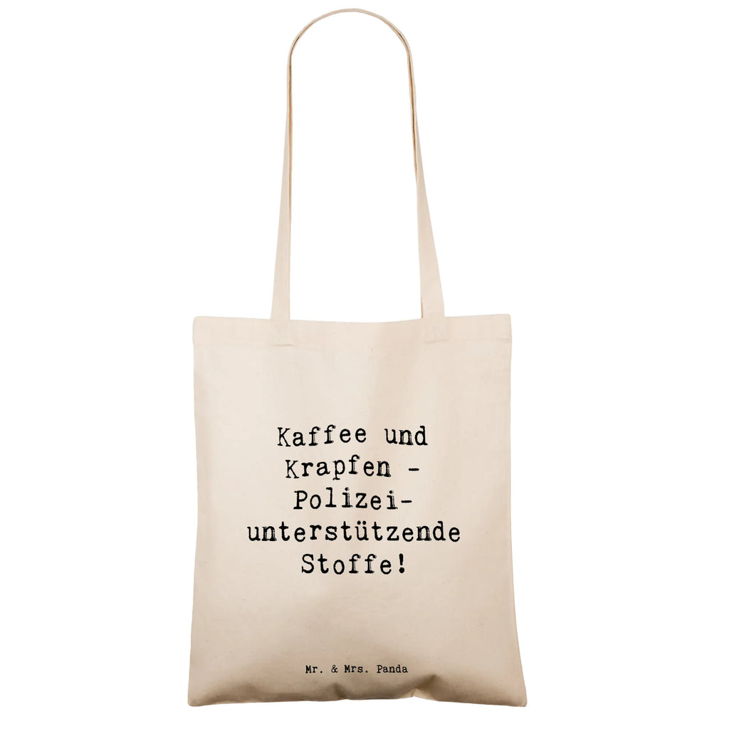 Tote bag Saying Kaffee und Krapfen - Polizei-unterstützende Stoffe! Badetasche, Einkaufstasche, Laptoptasche, Tasche, Tragetasche, Stoffbeutel, Umhängetasche, Stofftasche, Beuteltasche, Jutebeutel, Schultertasche, Jutetasche, Shopper, Strandtasche, Beutel, Einkaufstüte, Beruf, Ausbildung, Jubiläum, Abschied, Rente, Kollege, Kollegin, Geschenk, Schenken, Arbeitskollege, Mitarbeiter, Firma, Danke, Dankeschön