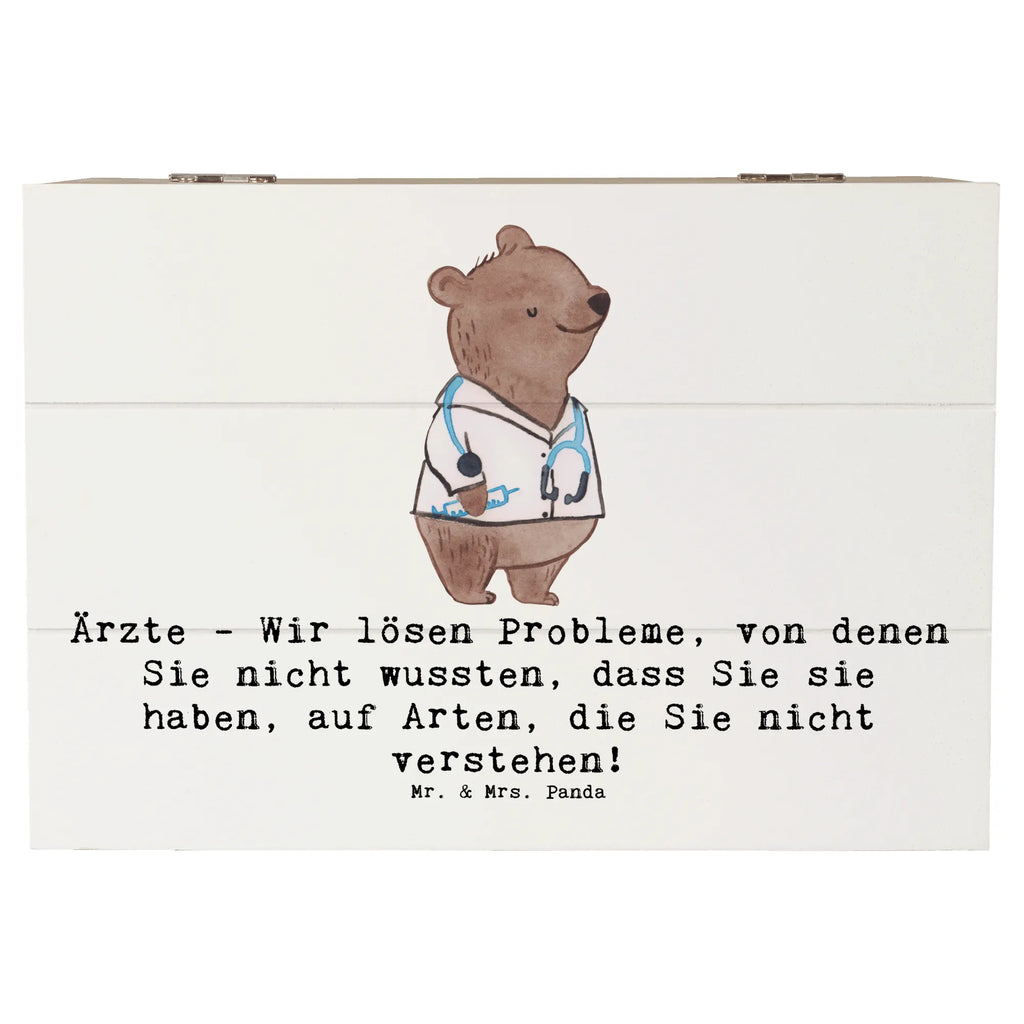 Wooden chest Ärzte - Wir lösen Probleme, von denen Sie nicht wussten, dass Sie sie haben, auf Arten, die Sie nicht verstehen! Geschenkdose, Schatzkiste, Geschenkbox, Erinnerungsbox, XXL, Holzkiste, Kiste, Dekokiste, Schatulle, Truhe, Aufbewahrungsbox, Erinnerungskiste, Beruf, Ausbildung, Jubiläum, Abschied, Rente, Kollege, Kollegin, Geschenk, Schenken, Arbeitskollege, Mitarbeiter, Firma, Danke, Dankeschön