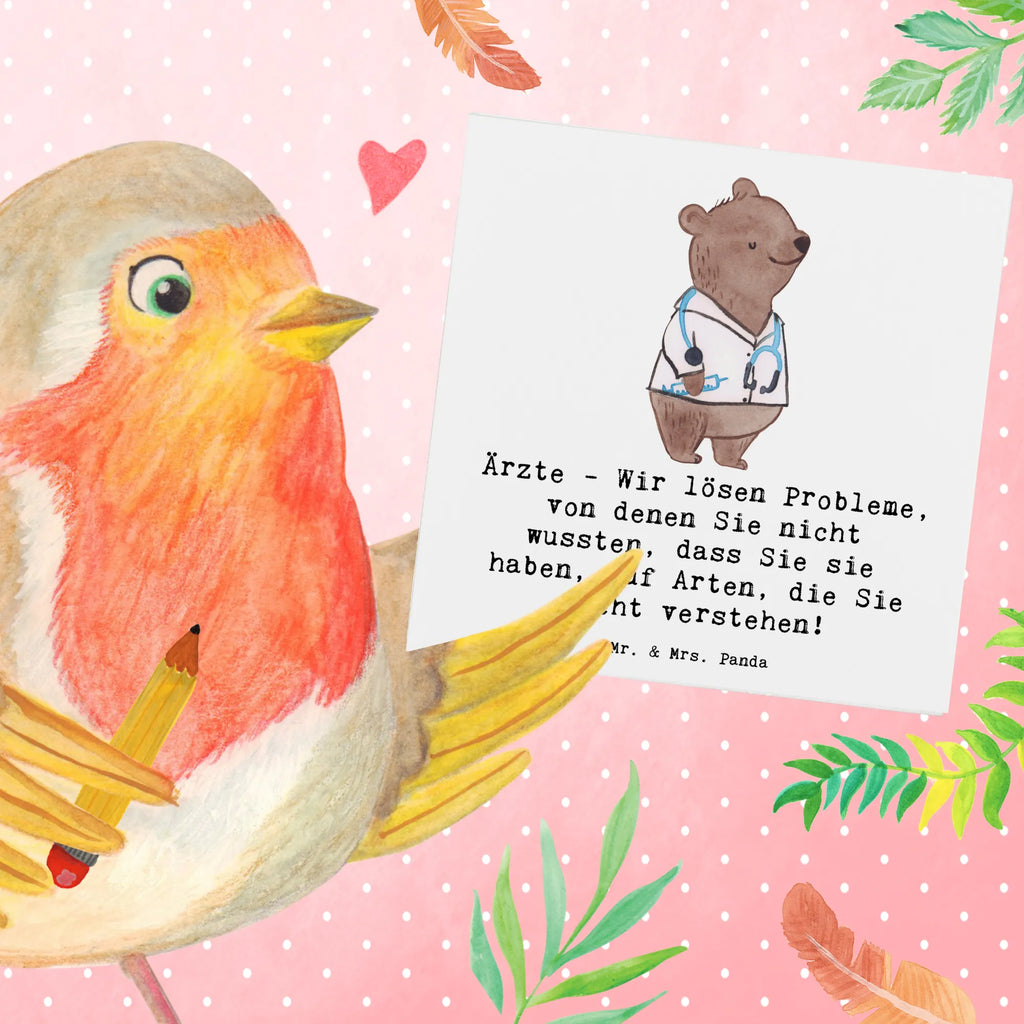 Deluxe Card Ärzte - Wir lösen Probleme, von denen Sie nicht wussten, dass Sie sie haben, auf Arten, die Sie nicht verstehen! Einladungskarte, Grußkarte, Hochzeitskarte, Hochwertige Klappkarte, Geburtstagskarte, Karte, Glückwunschkarte, Klappkarte, Hochwertige Grußkarte, Beruf, Ausbildung, Jubiläum, Abschied, Rente, Kollege, Kollegin, Geschenk, Schenken, Arbeitskollege, Mitarbeiter, Firma, Danke, Dankeschön