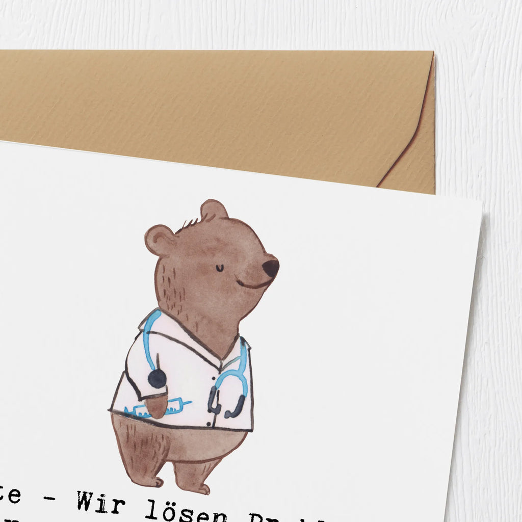Deluxe Card Ärzte - Wir lösen Probleme, von denen Sie nicht wussten, dass Sie sie haben, auf Arten, die Sie nicht verstehen! Einladungskarte, Grußkarte, Hochzeitskarte, Hochwertige Klappkarte, Geburtstagskarte, Karte, Glückwunschkarte, Klappkarte, Hochwertige Grußkarte, Beruf, Ausbildung, Jubiläum, Abschied, Rente, Kollege, Kollegin, Geschenk, Schenken, Arbeitskollege, Mitarbeiter, Firma, Danke, Dankeschön
