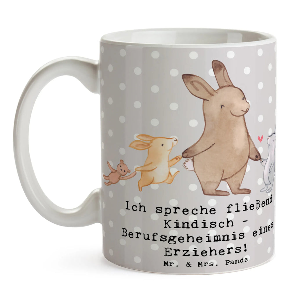 Mug Ich spreche fließend Kindisch - Berufsgeheimnis eines Erziehers! Tasse mit Motiven, Tasse mit Zitaten, Geschenktasse, Keramiktasse, Bürotasse, Porzellantasse, Tasse, Teetasse, Kaffeetasse, Beruf, Ausbildung, Jubiläum, Abschied, Rente, Kollege, Kollegin, Geschenk, Schenken, Arbeitskollege, Mitarbeiter, Firma, Danke, Dankeschön