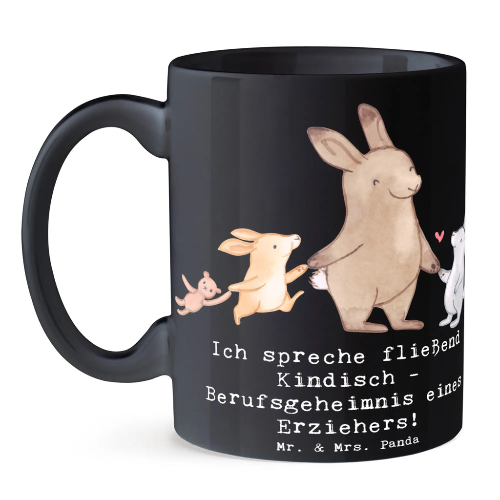 Mug Ich spreche fließend Kindisch - Berufsgeheimnis eines Erziehers! Tasse mit Motiven, Tasse mit Zitaten, Geschenktasse, Keramiktasse, Bürotasse, Porzellantasse, Tasse, Teetasse, Kaffeetasse, Beruf, Ausbildung, Jubiläum, Abschied, Rente, Kollege, Kollegin, Geschenk, Schenken, Arbeitskollege, Mitarbeiter, Firma, Danke, Dankeschön