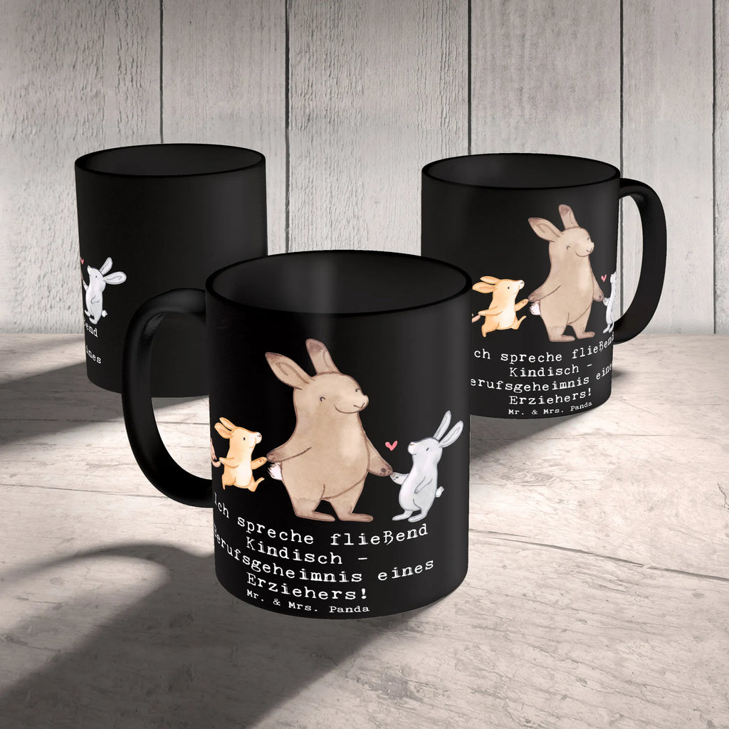 Mug Ich spreche fließend Kindisch - Berufsgeheimnis eines Erziehers! Tasse mit Motiven, Tasse mit Zitaten, Geschenktasse, Keramiktasse, Bürotasse, Porzellantasse, Tasse, Teetasse, Kaffeetasse, Beruf, Ausbildung, Jubiläum, Abschied, Rente, Kollege, Kollegin, Geschenk, Schenken, Arbeitskollege, Mitarbeiter, Firma, Danke, Dankeschön