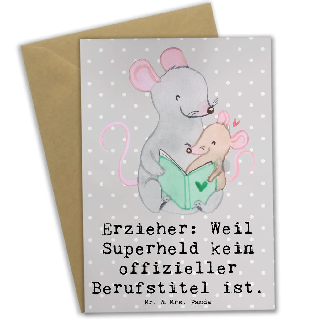 Greetings card Erzieher: Weil Superheld kein offizieller Berufstitel ist. Grußkarte, Glückwunschkarte, Geburtstagskarte, Einladungskarte, Hochzeitskarte, Ansichtskarten, Karte, Klappkarte, Beruf, Ausbildung, Jubiläum, Abschied, Rente, Kollege, Kollegin, Geschenk, Schenken, Arbeitskollege, Mitarbeiter, Firma, Danke, Dankeschön
