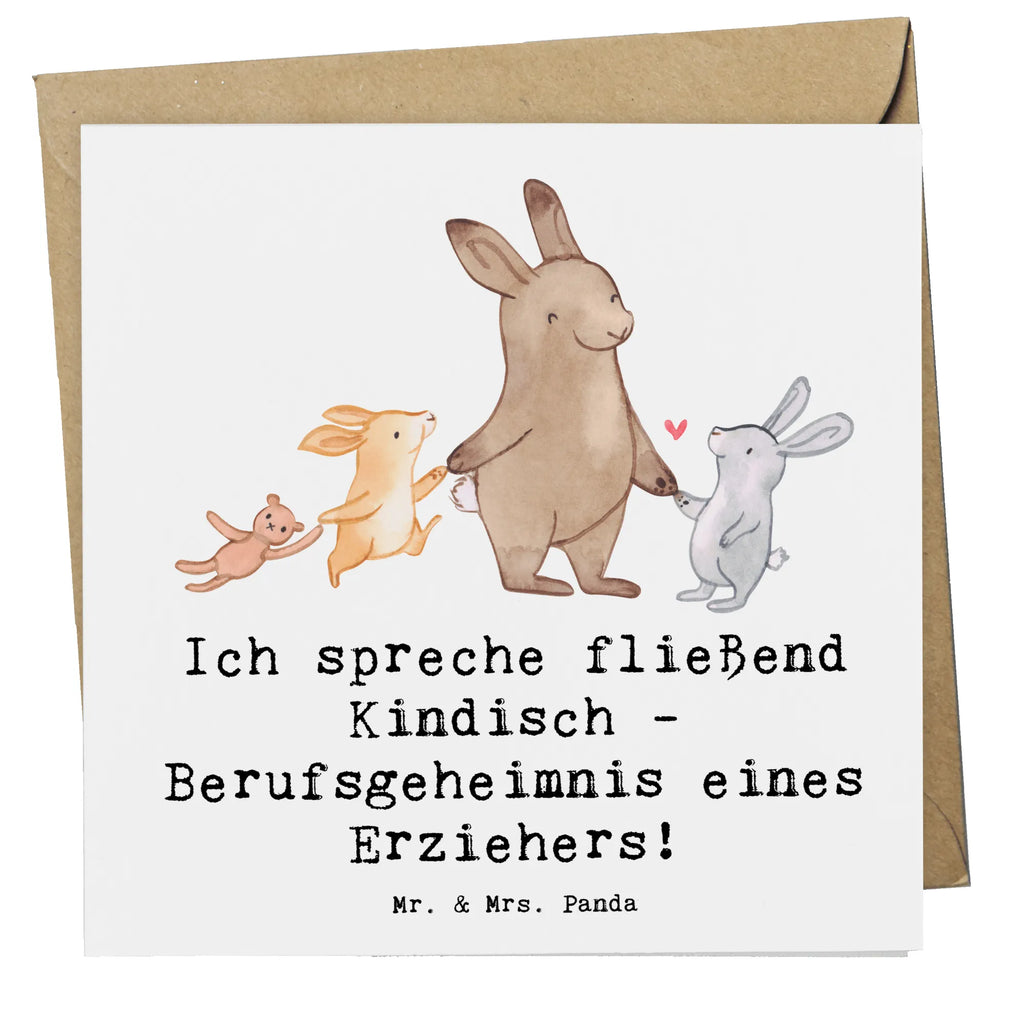 Deluxe Card Ich spreche fließend Kindisch - Berufsgeheimnis eines Erziehers! Klappkarte, Glückwunschkarte, Grußkarte, Hochzeitskarte, Einladungskarte, Hochwertige Klappkarte, Geburtstagskarte, Hochwertige Grußkarte, Karte, Beruf, Ausbildung, Jubiläum, Abschied, Rente, Kollege, Kollegin, Geschenk, Schenken, Arbeitskollege, Mitarbeiter, Firma, Danke, Dankeschön