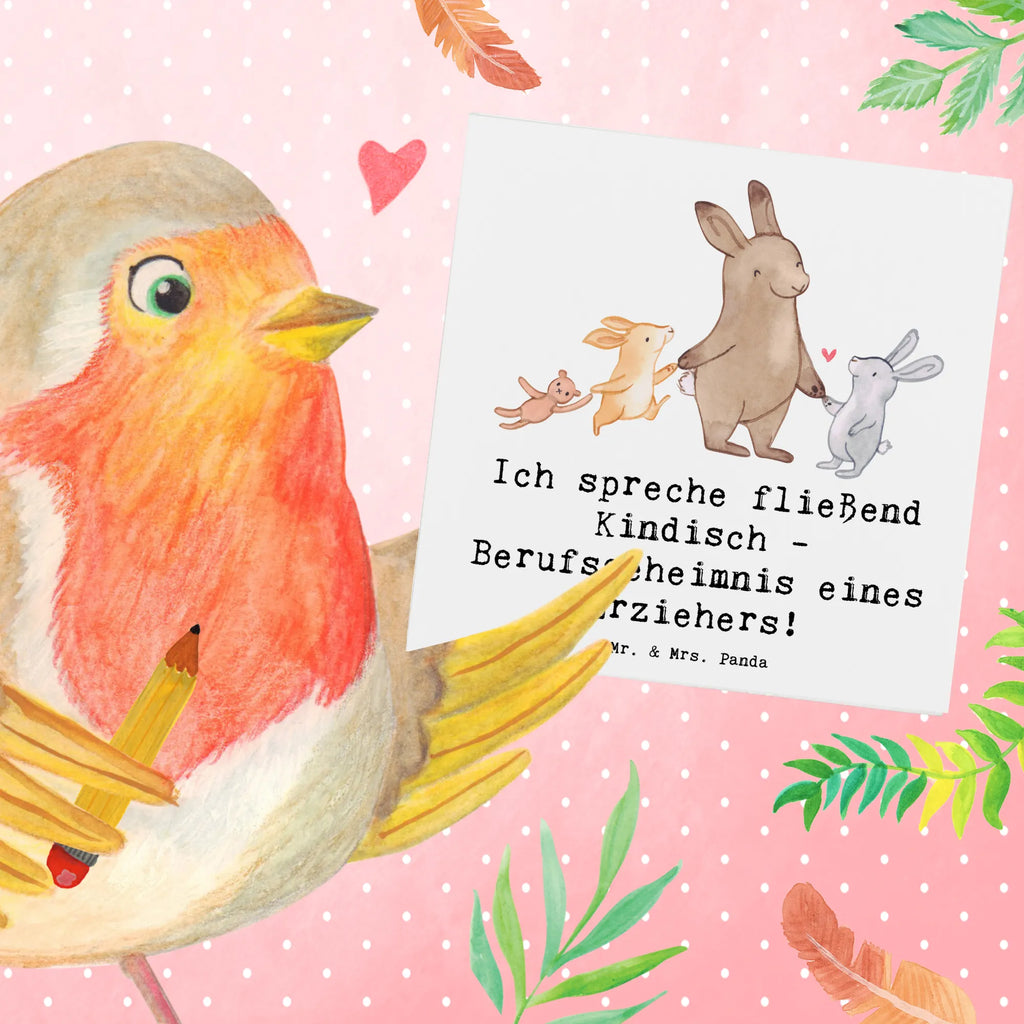 Deluxe Card Ich spreche fließend Kindisch - Berufsgeheimnis eines Erziehers! Klappkarte, Glückwunschkarte, Grußkarte, Hochzeitskarte, Einladungskarte, Hochwertige Klappkarte, Geburtstagskarte, Hochwertige Grußkarte, Karte, Beruf, Ausbildung, Jubiläum, Abschied, Rente, Kollege, Kollegin, Geschenk, Schenken, Arbeitskollege, Mitarbeiter, Firma, Danke, Dankeschön