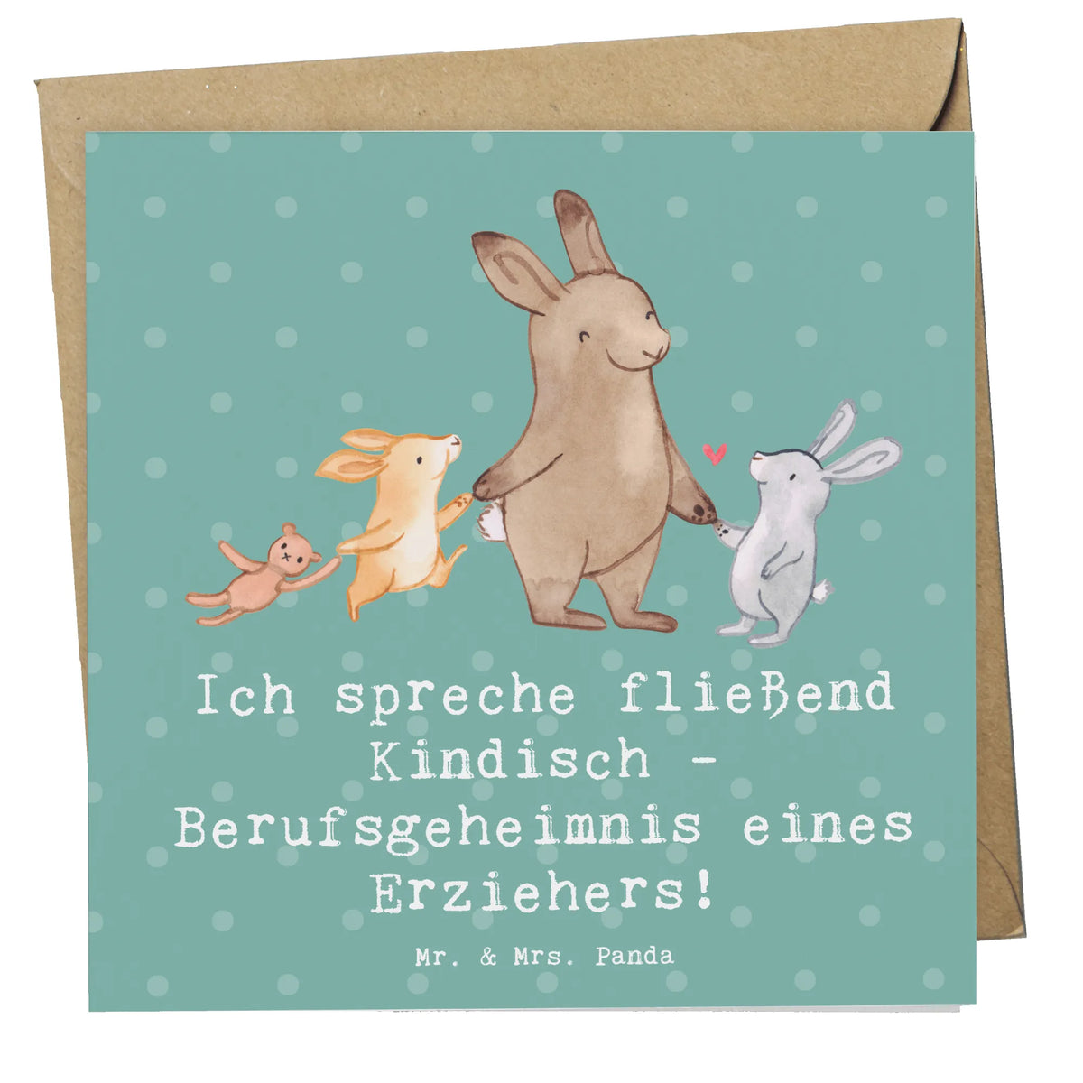 Deluxe Card Ich spreche fließend Kindisch - Berufsgeheimnis eines Erziehers! anlasskarte, Klappkarte, Glückwunschkarte, Grußkarte, doppelkarte, faltkarte, Firma, Mitarbeiter, Arbeitskollege, Kollegin, Kollege, Rente, Abschied, Ausbildung, Beruf, Jubiläum, Geschenk, Dankeschön, Danke, Schenken