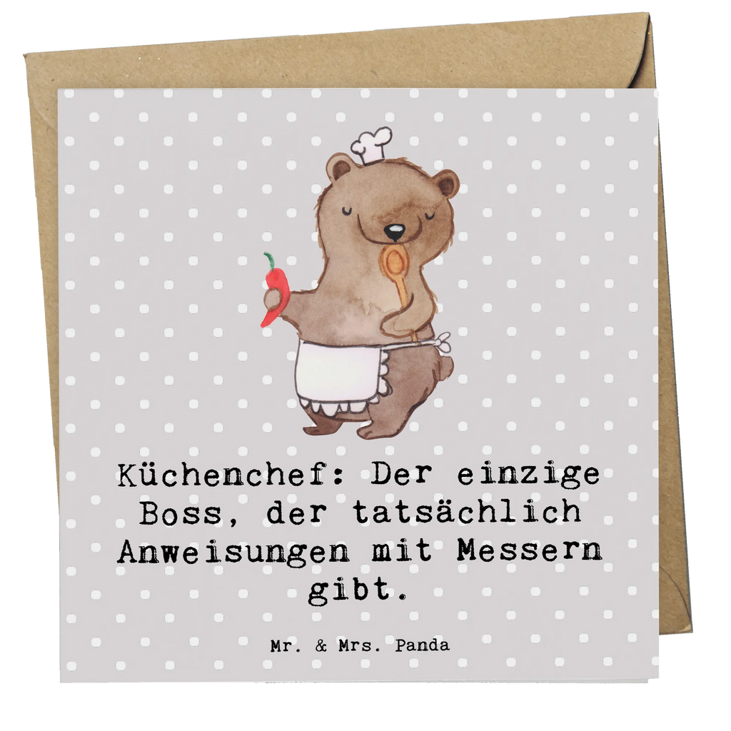 Deluxe Karte Küchenchef: Der einzige Boss, der tatsächlich Anweisungen mit Messern gibt. Einladungskarte, Hochwertige Grußkarte, Hochzeitskarte, Geburtstagskarte, Grußkarte, Hochwertige Klappkarte, Karte, Klappkarte, Glückwunschkarte, Beruf, Ausbildung, Jubiläum, Abschied, Rente, Kollege, Kollegin, Geschenk, Schenken, Arbeitskollege, Mitarbeiter, Firma, Danke, Dankeschön