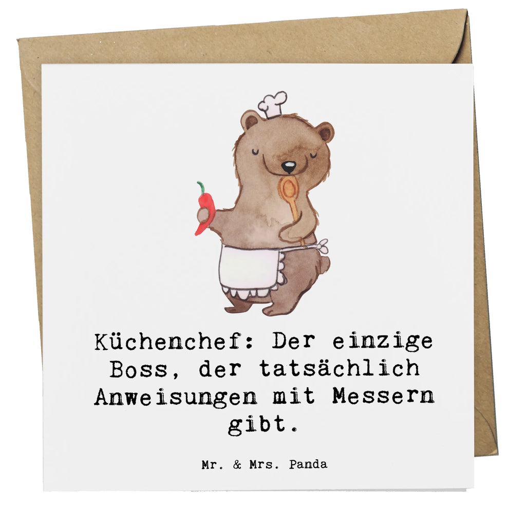 Deluxe Karte Küchenchef: Der einzige Boss, der tatsächlich Anweisungen mit Messern gibt. Einladungskarte, Hochwertige Grußkarte, Hochzeitskarte, Geburtstagskarte, Grußkarte, Hochwertige Klappkarte, Karte, Klappkarte, Glückwunschkarte, Beruf, Ausbildung, Jubiläum, Abschied, Rente, Kollege, Kollegin, Geschenk, Schenken, Arbeitskollege, Mitarbeiter, Firma, Danke, Dankeschön