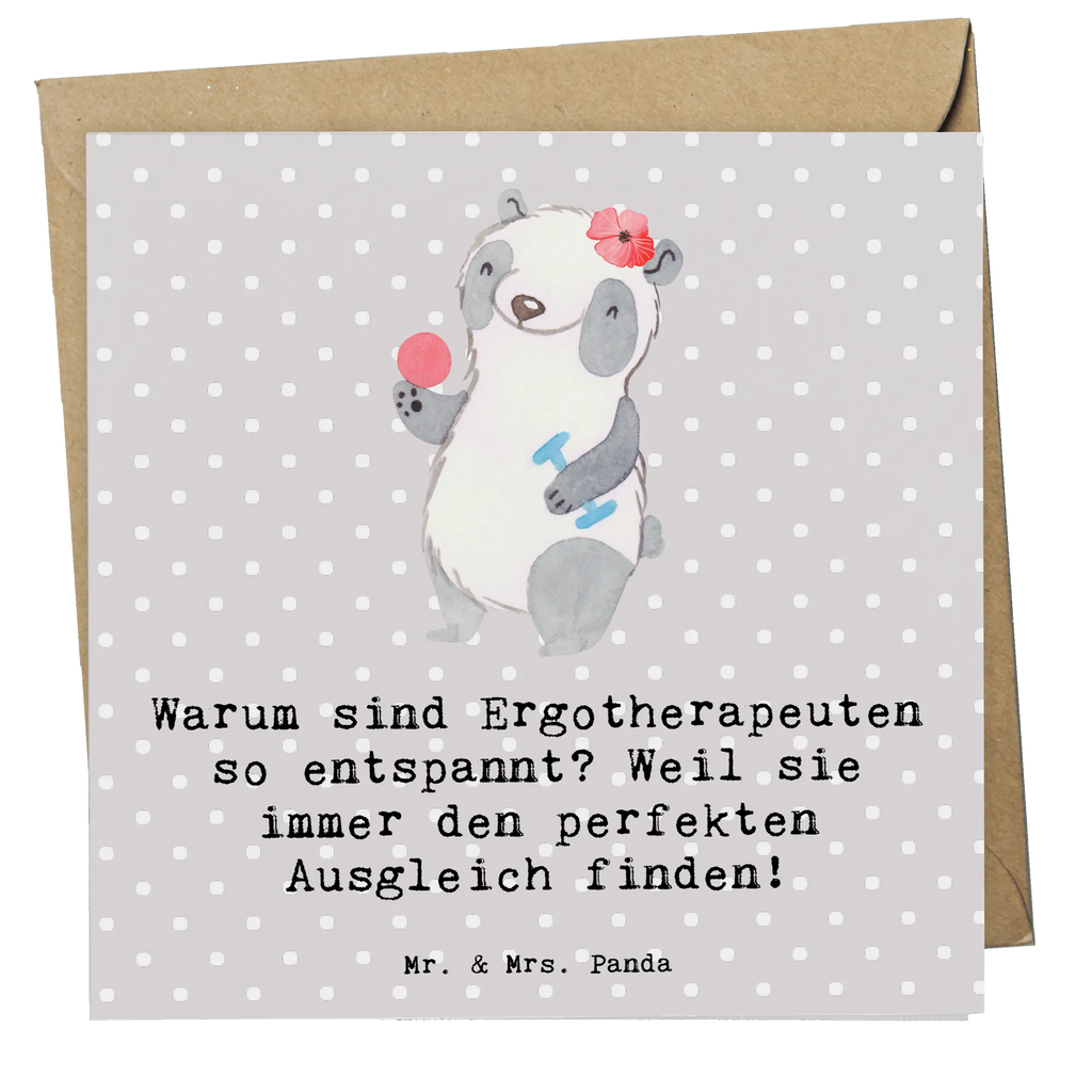Deluxe Card Warum sind Ergotherapeuten so entspannt? Weil sie immer den perfekten Ausgleich finden! Einladungskarte, Glückwunschkarte, Grußkarte, Hochzeitskarte, Hochwertige Grußkarte, Karte, Klappkarte, Hochwertige Klappkarte, Geburtstagskarte, Beruf, Ausbildung, Jubiläum, Abschied, Rente, Kollege, Kollegin, Geschenk, Schenken, Arbeitskollege, Mitarbeiter, Firma, Danke, Dankeschön