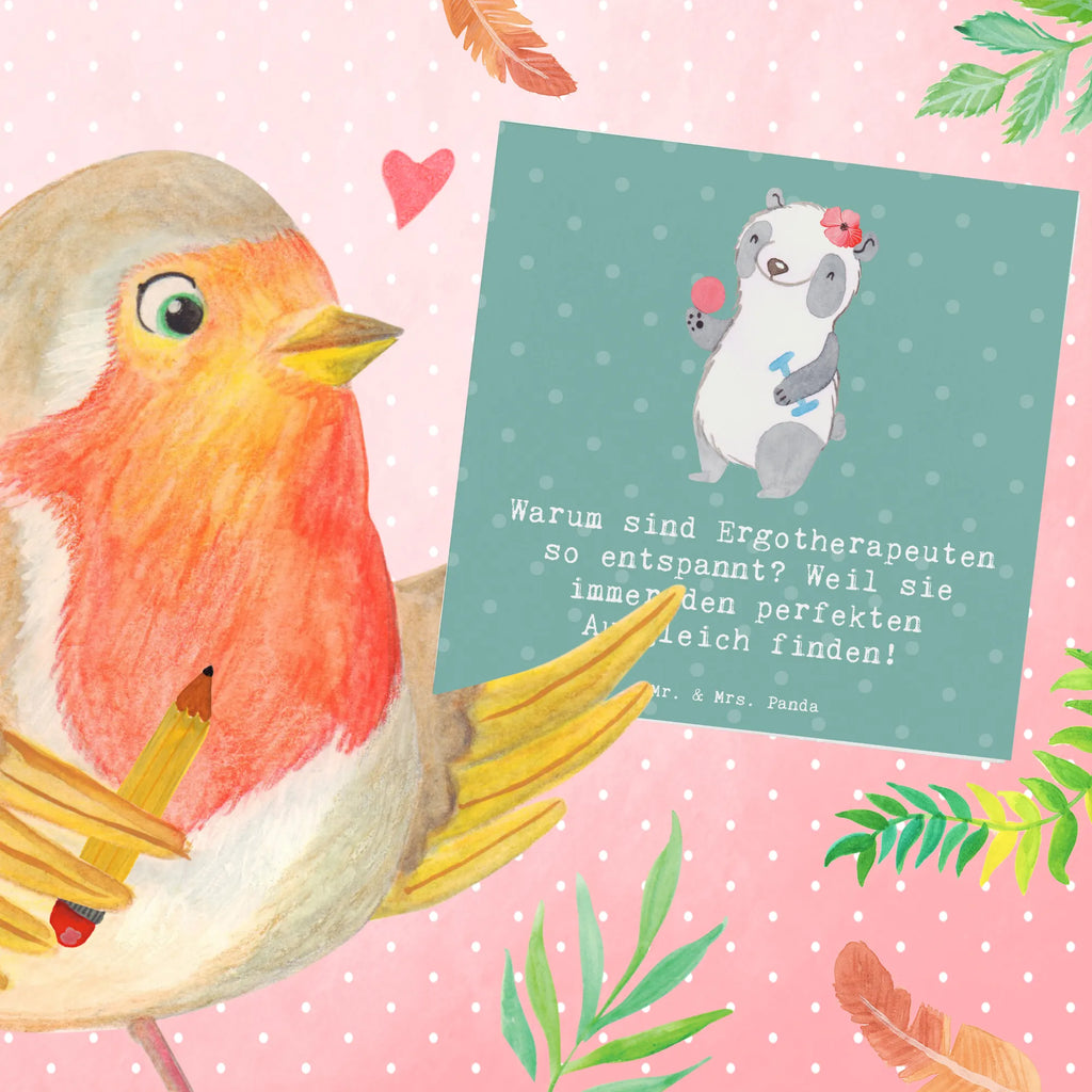 Deluxe Card Warum sind Ergotherapeuten so entspannt? Weil sie immer den perfekten Ausgleich finden! Einladungskarte, Glückwunschkarte, Grußkarte, Hochzeitskarte, Hochwertige Grußkarte, Karte, Klappkarte, Hochwertige Klappkarte, Geburtstagskarte, Beruf, Ausbildung, Jubiläum, Abschied, Rente, Kollege, Kollegin, Geschenk, Schenken, Arbeitskollege, Mitarbeiter, Firma, Danke, Dankeschön