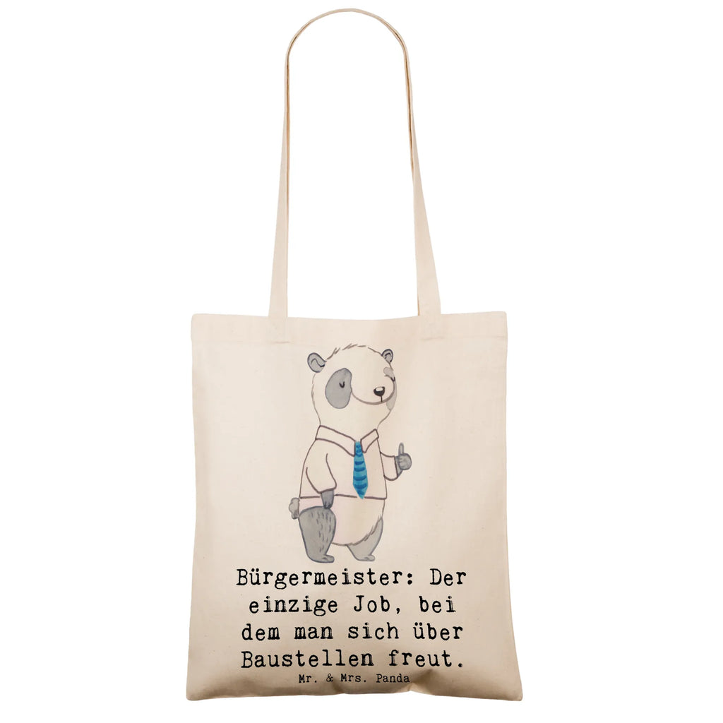 Tote bag Bürgermeister: Der einzige Job, bei dem man sich über Baustellen freut. Einkaufstüte, Umhängetasche, Tragetasche, Jutetasche, Einkaufstasche, Beutel, Strandtasche, Tasche, Schultertasche, Beuteltasche, Shopper, Stoffbeutel, Badetasche, Stofftasche, Laptoptasche, Jutebeutel, Beruf, Ausbildung, Jubiläum, Abschied, Rente, Kollege, Kollegin, Geschenk, Schenken, Arbeitskollege, Mitarbeiter, Firma, Danke, Dankeschön