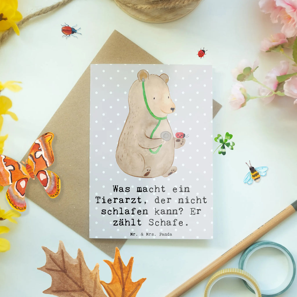 Greetings card Was macht ein Tierarzt, der nicht schlafen kann? Er zählt Schafe. Geburtstagskarte, Einladungskarte, Ansichtskarten, Hochzeitskarte, Klappkarte, Grußkarte, Karte, Glückwunschkarte, Beruf, Ausbildung, Jubiläum, Abschied, Rente, Kollege, Kollegin, Geschenk, Schenken, Arbeitskollege, Mitarbeiter, Firma, Danke, Dankeschön